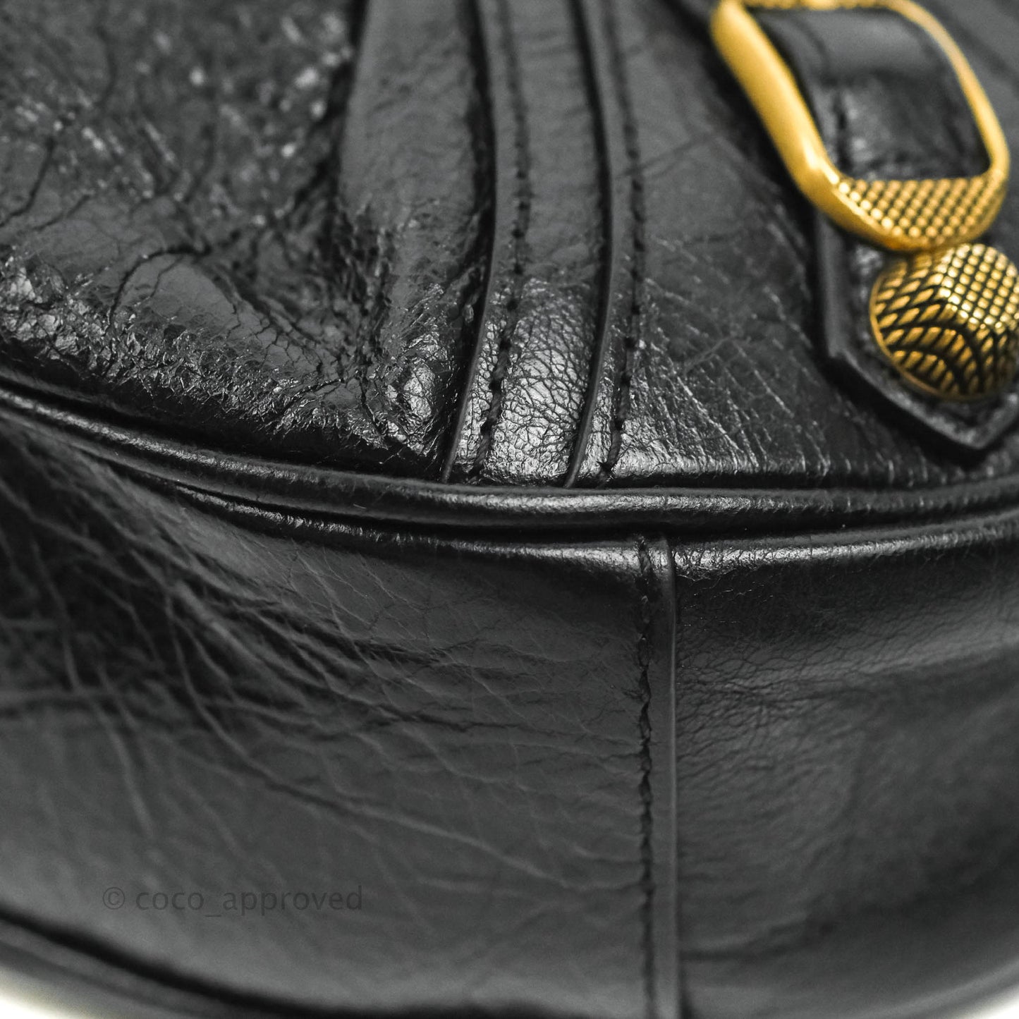 Balenciaga Le Cagole Shoulder Bag Black Calfskin Gold Hardware