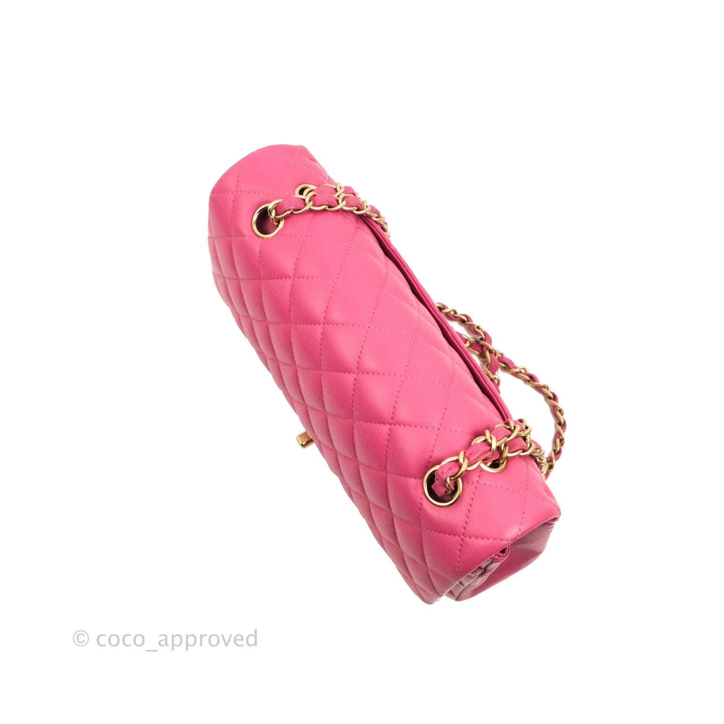 Chanel Classic M/L Medium Double Flap Pink Lambskin Matte Gold Hardware