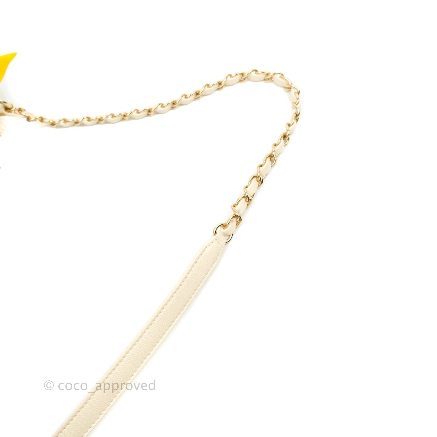 Chanel Quilted Medium CC Filigree Vanity Case Ivory Caviar Gold Hardware