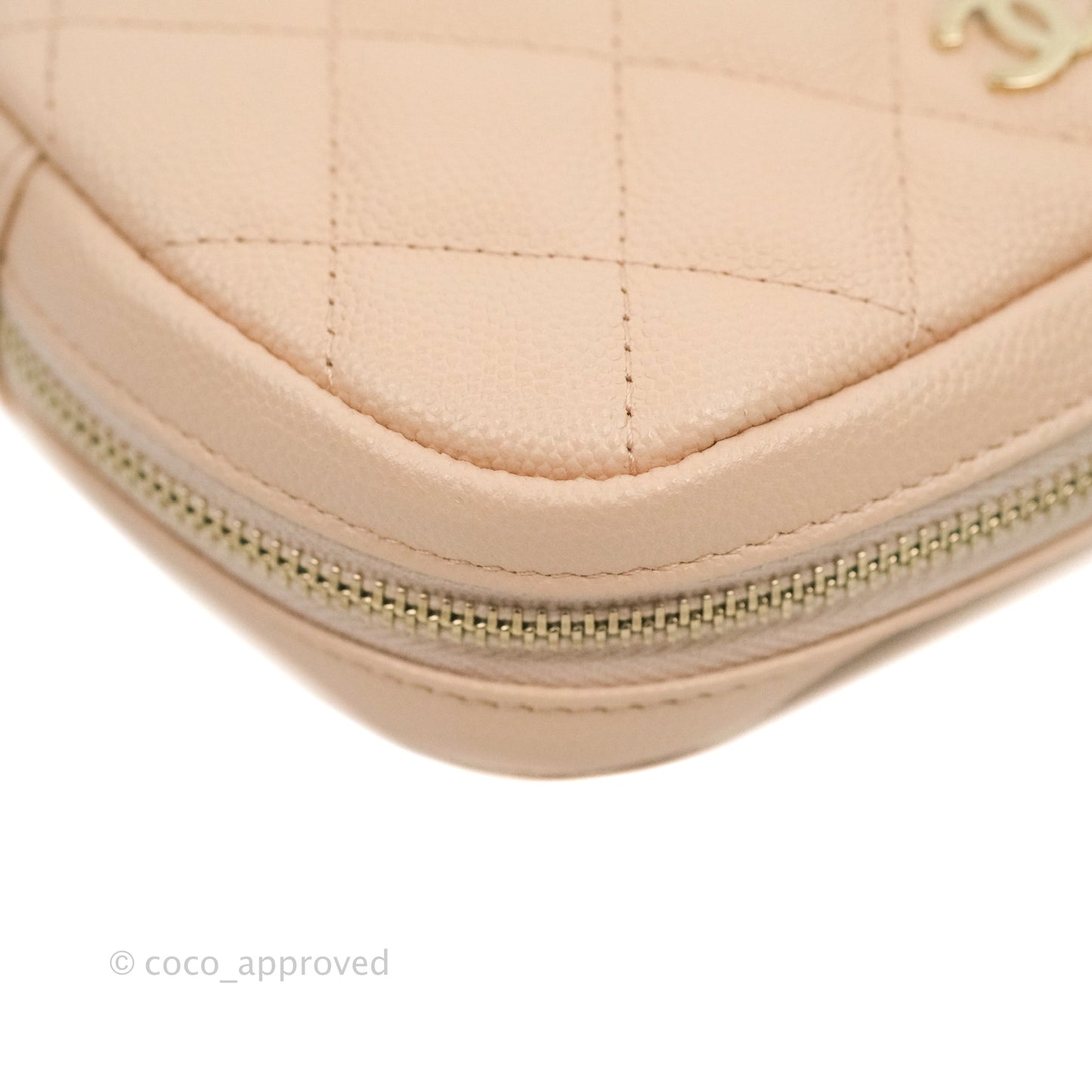 Chanel Small Classic Pouch Light Beige Caviar Gold Hardware
