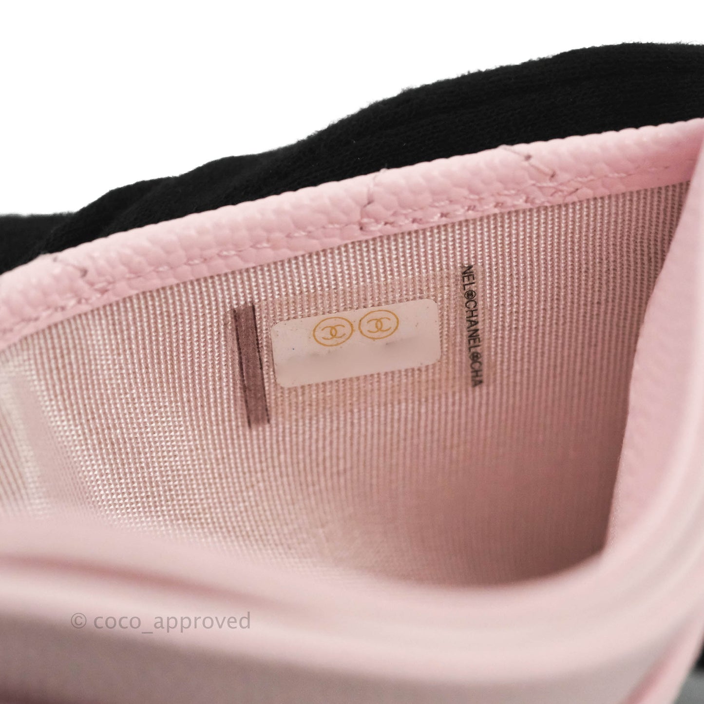 Chanel Classic Flat Card Holder Light Pink Caviar Gold Hardware