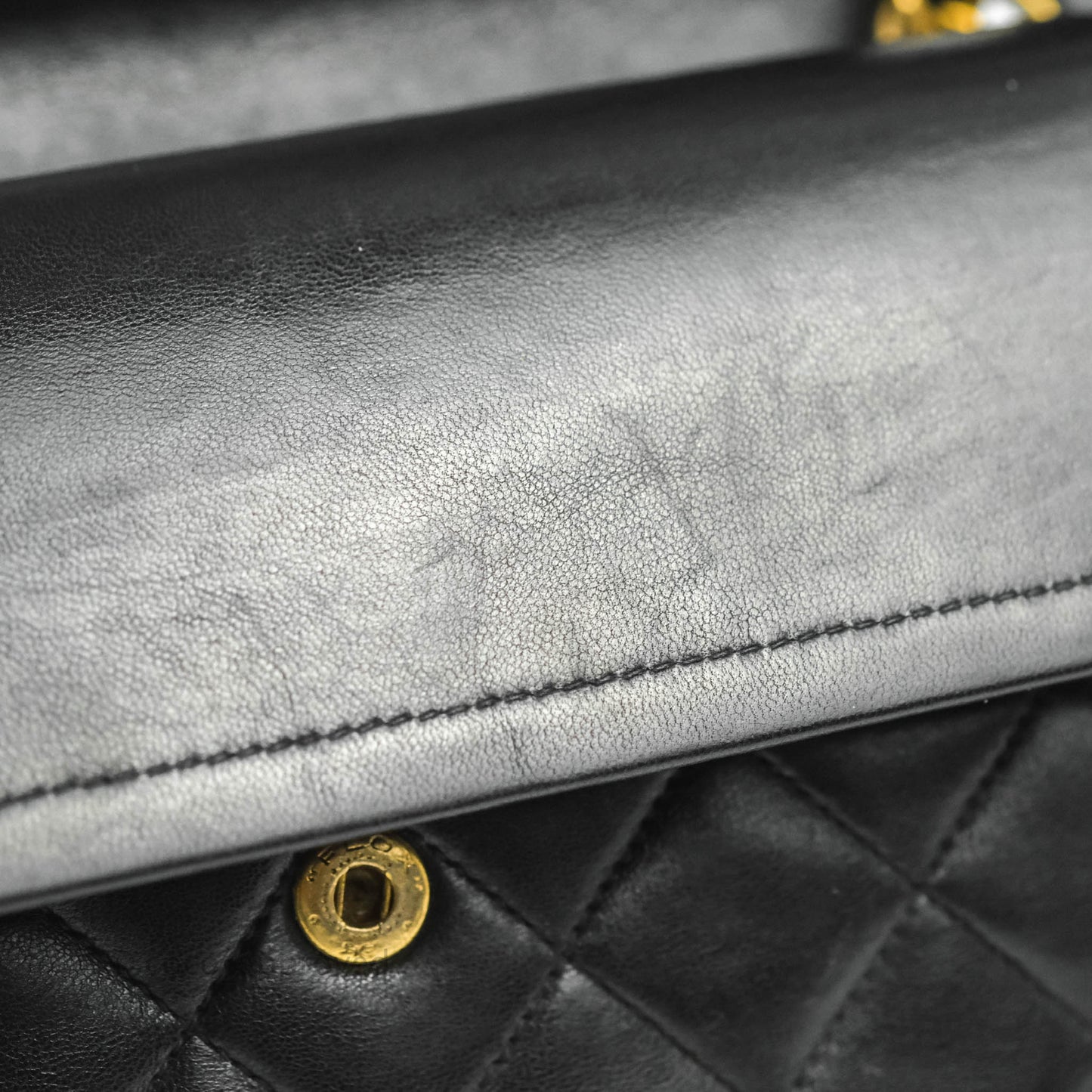 Chanel Vintage Classic M/L Medium Double Flap Bag Black Lambskin 24K Gold Hardware