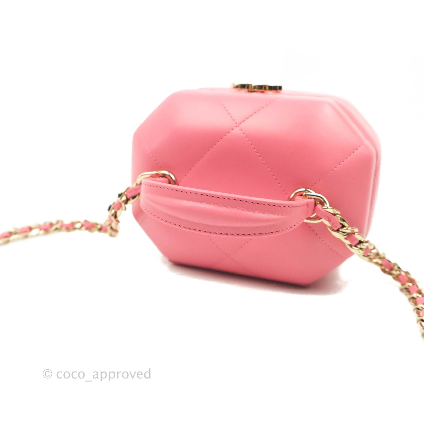 Chanel Small Hexagon Vanity Case Pink Lambskin Gold Hardware
