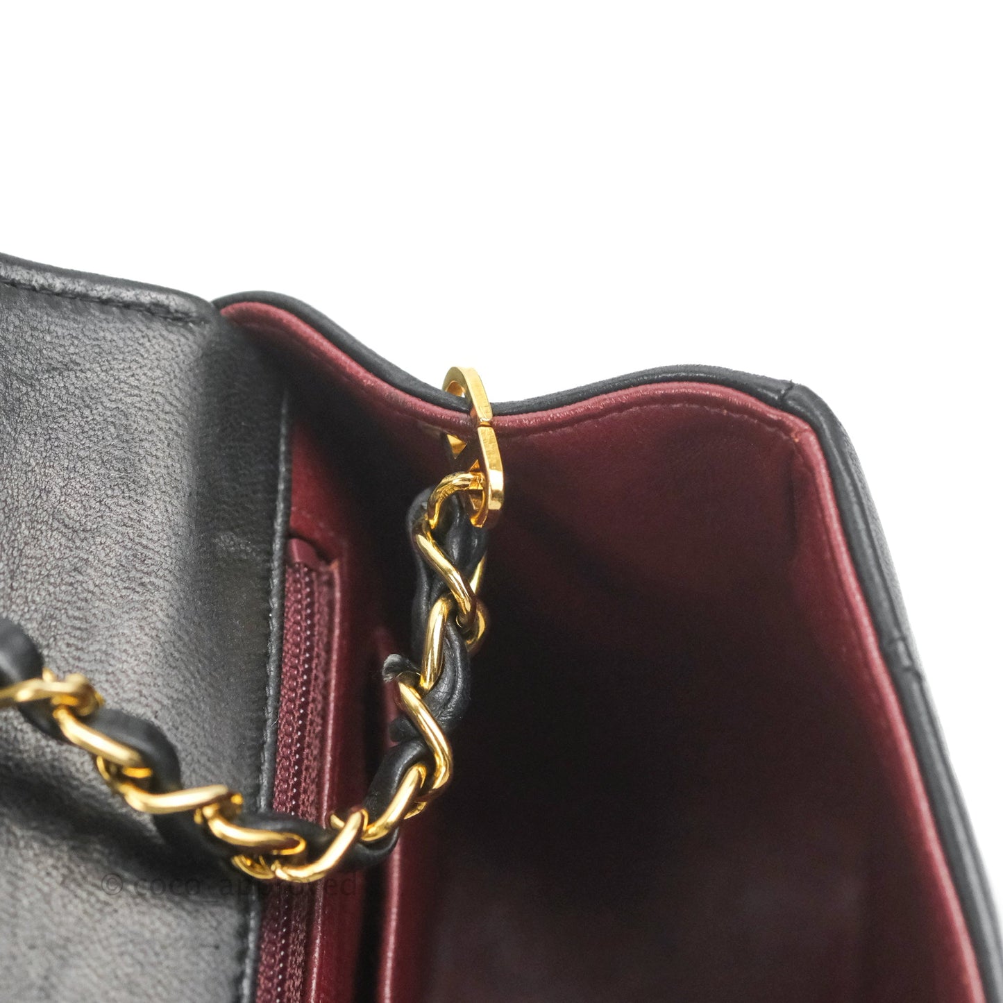 Chanel Vintage Small Quilted Classic Diana Flap Bag Black Lambskin 24K Gold Hardware
