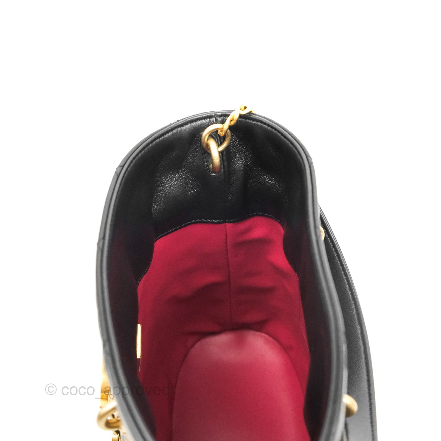 Chanel Enamel CC Bucket Bag Black Lambskin Gold Hardware 22S