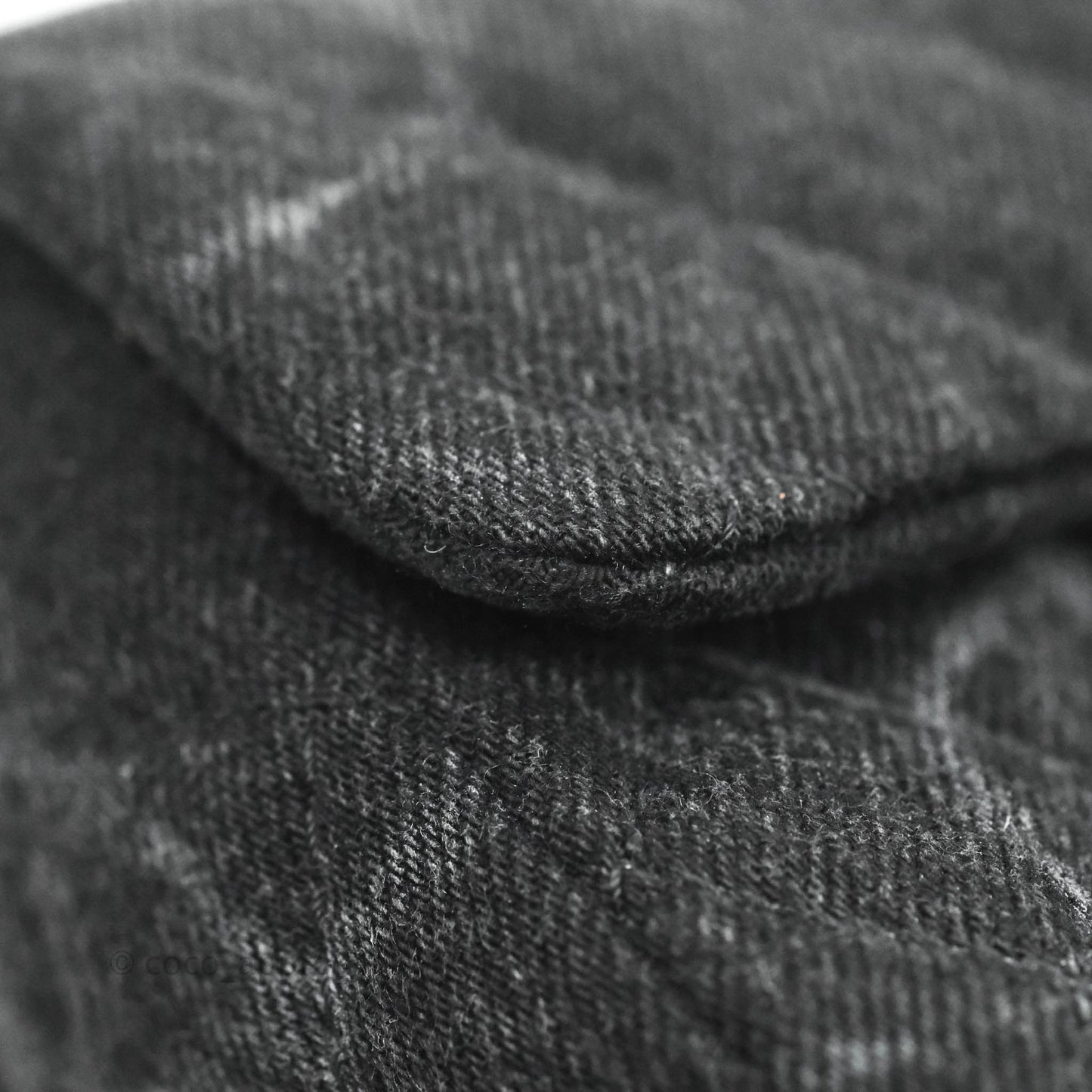 Chanel Quilted Mini Square Black Denim Silver Hardware