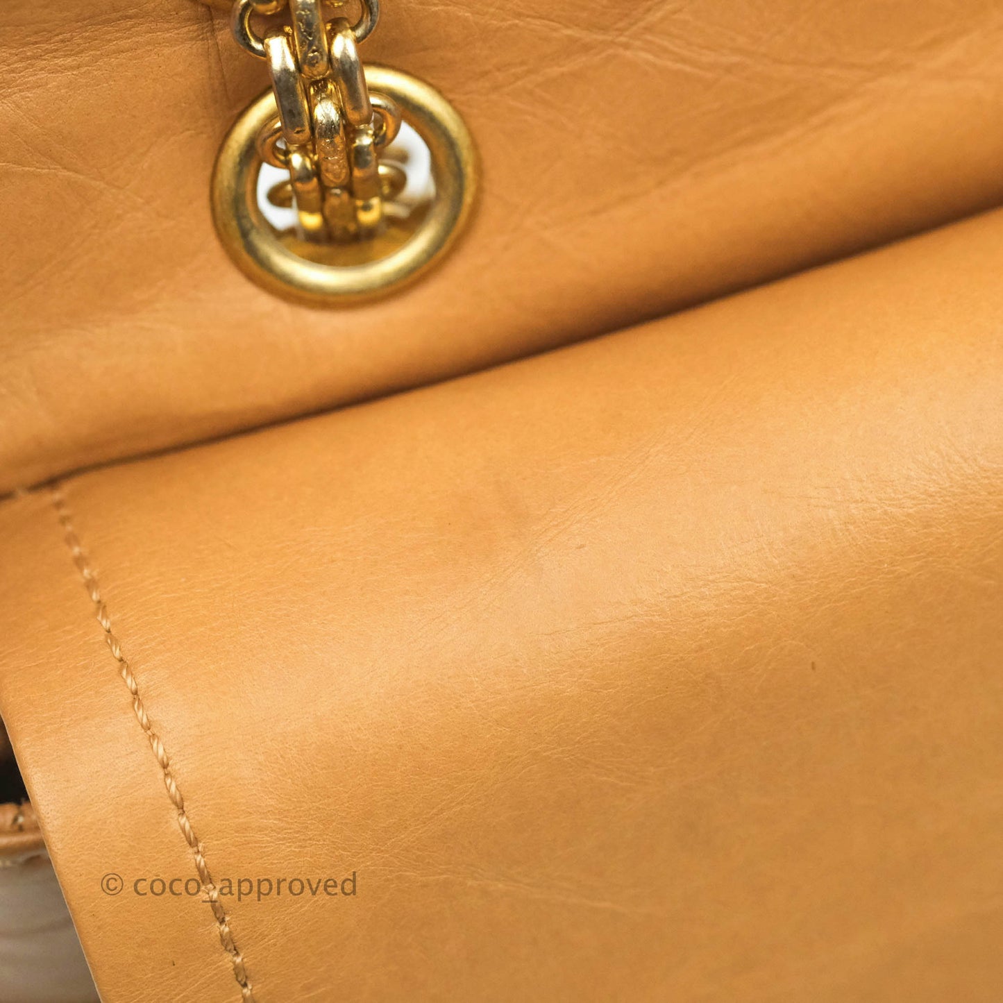 Chanel Quilted Reissue 227 Flap Beige Calfskin Aged Gold Hardware