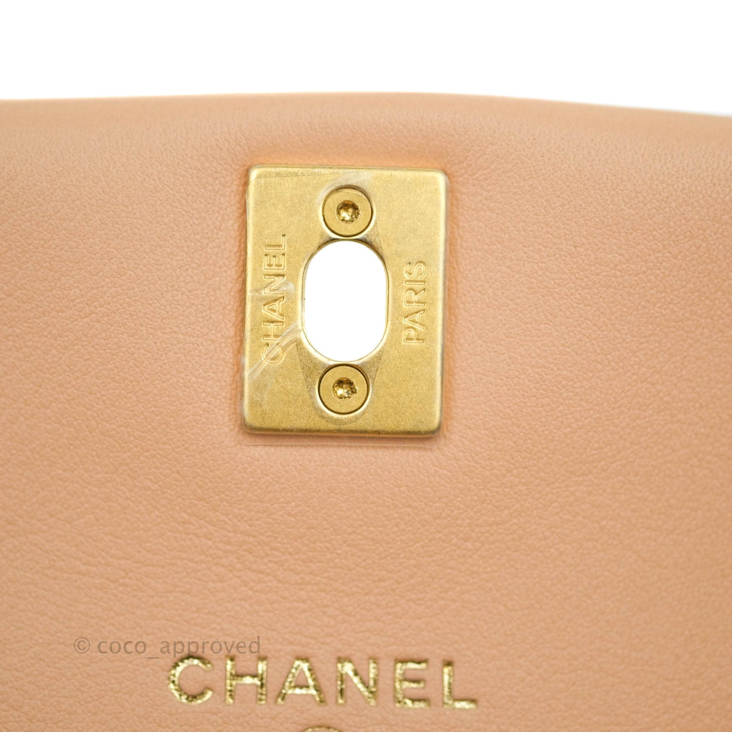 Chanel Clutch with Chain Beige Calfskin Aged Gold Hardware 21B