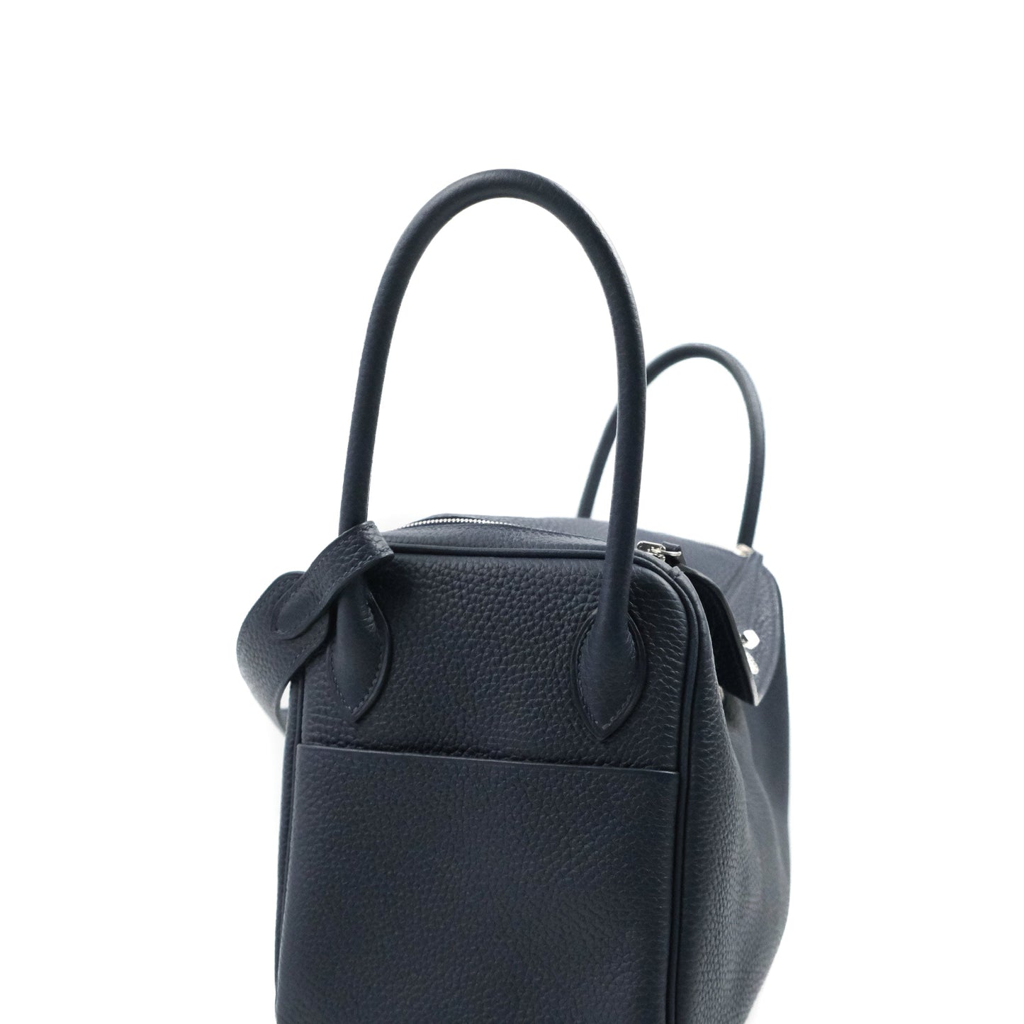 Hermès Lindy 26 Bleu Nuit Clemence Silver Hardware