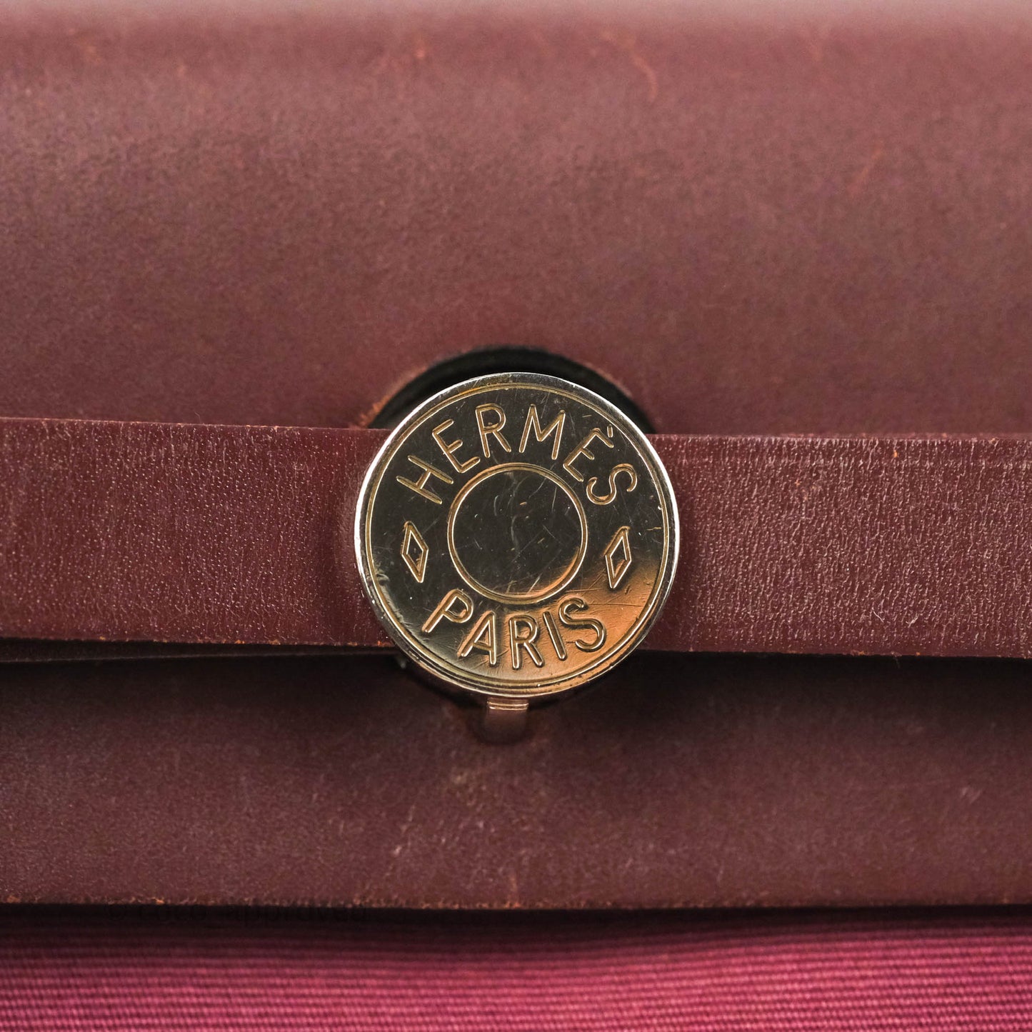 Hermès Herbag Zip 31 in Prune Hunter Cowhide & Canvas Palladium Hardware