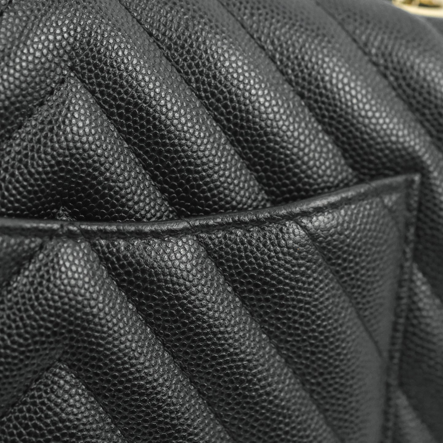 Chanel Chevron Mini Rectangular Flap Black Caviar Gold Hardware