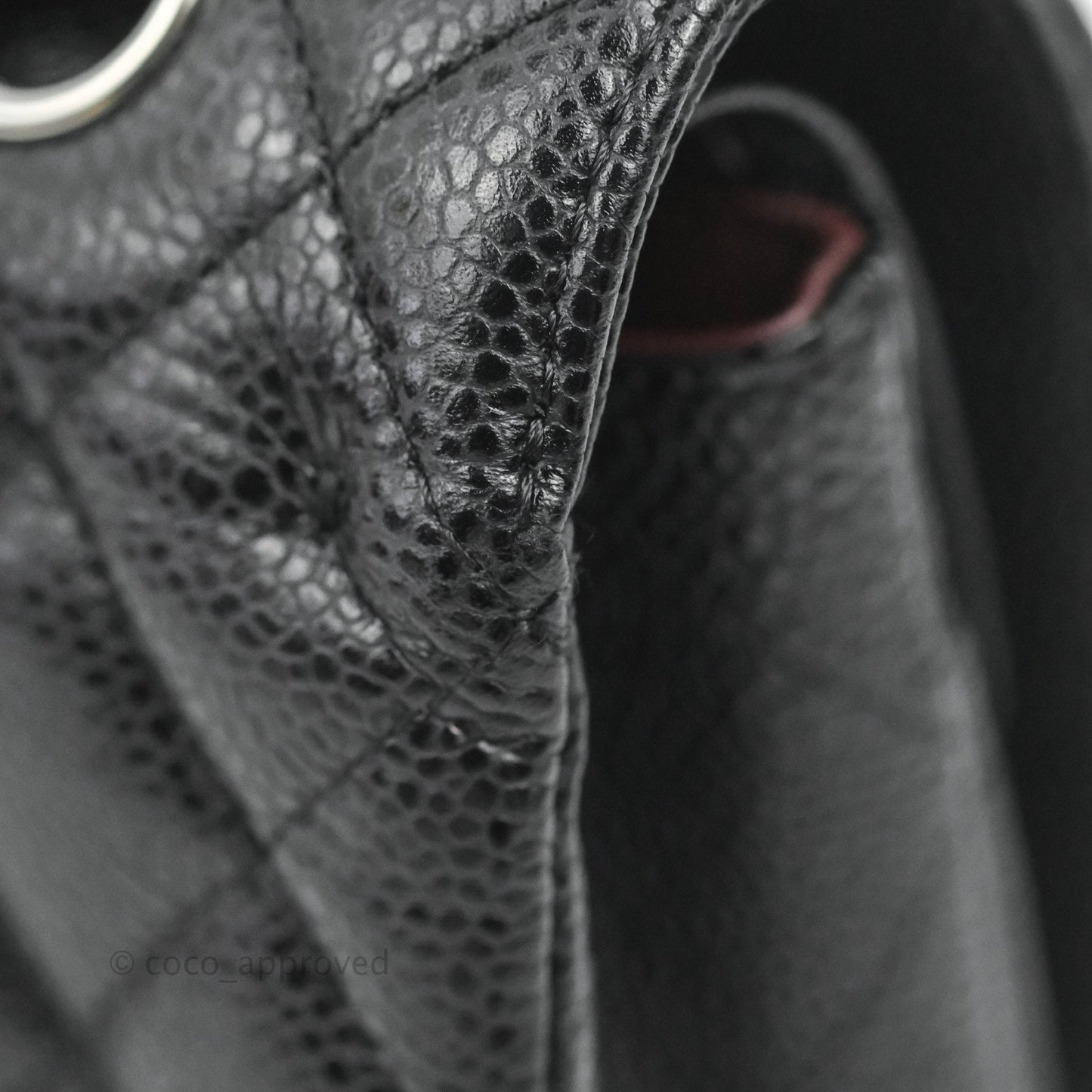 Chanel Classic M/L Medium Flap Quilted Black Caviar Silver Hardware