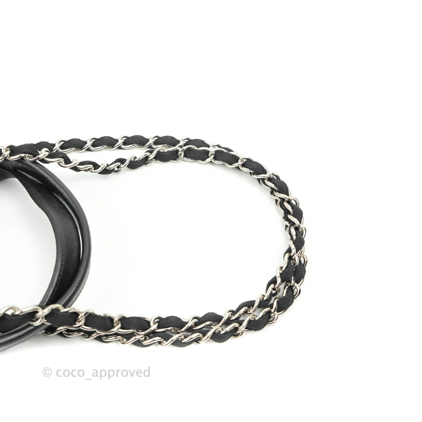 Chanel Large Deauville Light Grey Canvas Silver Hardware