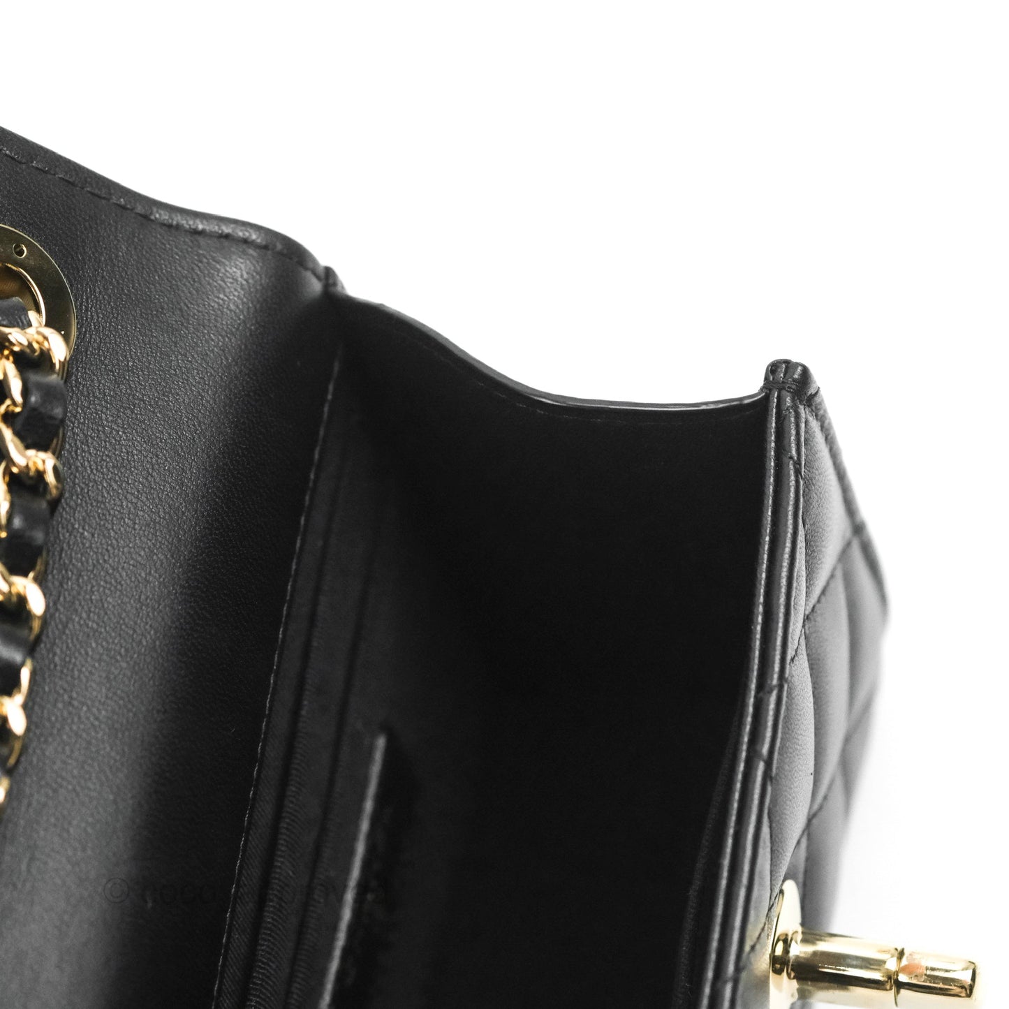 Chanel Mini Quilted Trendy CC Clutch With Chain Black Lambskin Gold Hardware