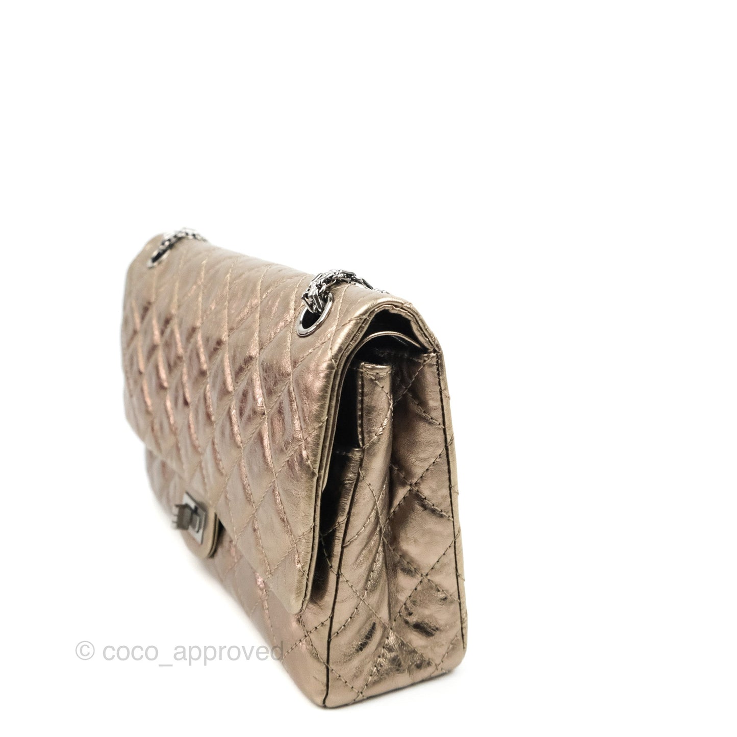 Chanel Reissue 226 Quilted Metallic Calfskin Copper Gold