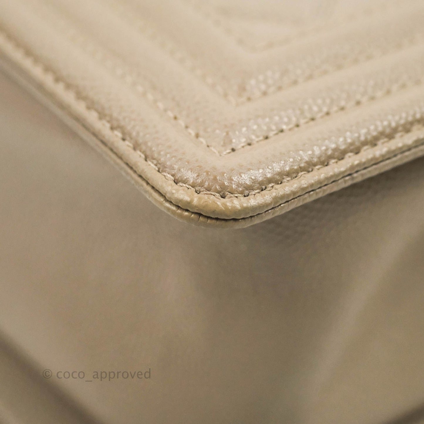 Chanel Quilted Medium Boy Grey Caviar Gold Hardware