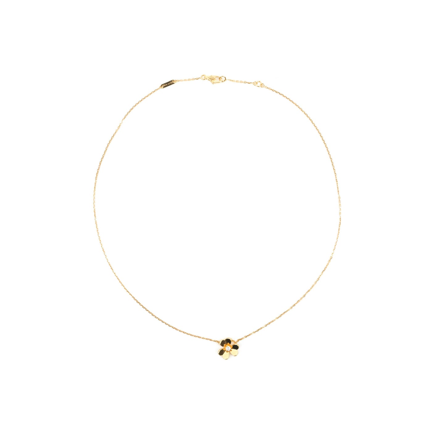 Van Cleef & Arpels Frivole Pendant 18K Yellow Gold Diamond Mini Model