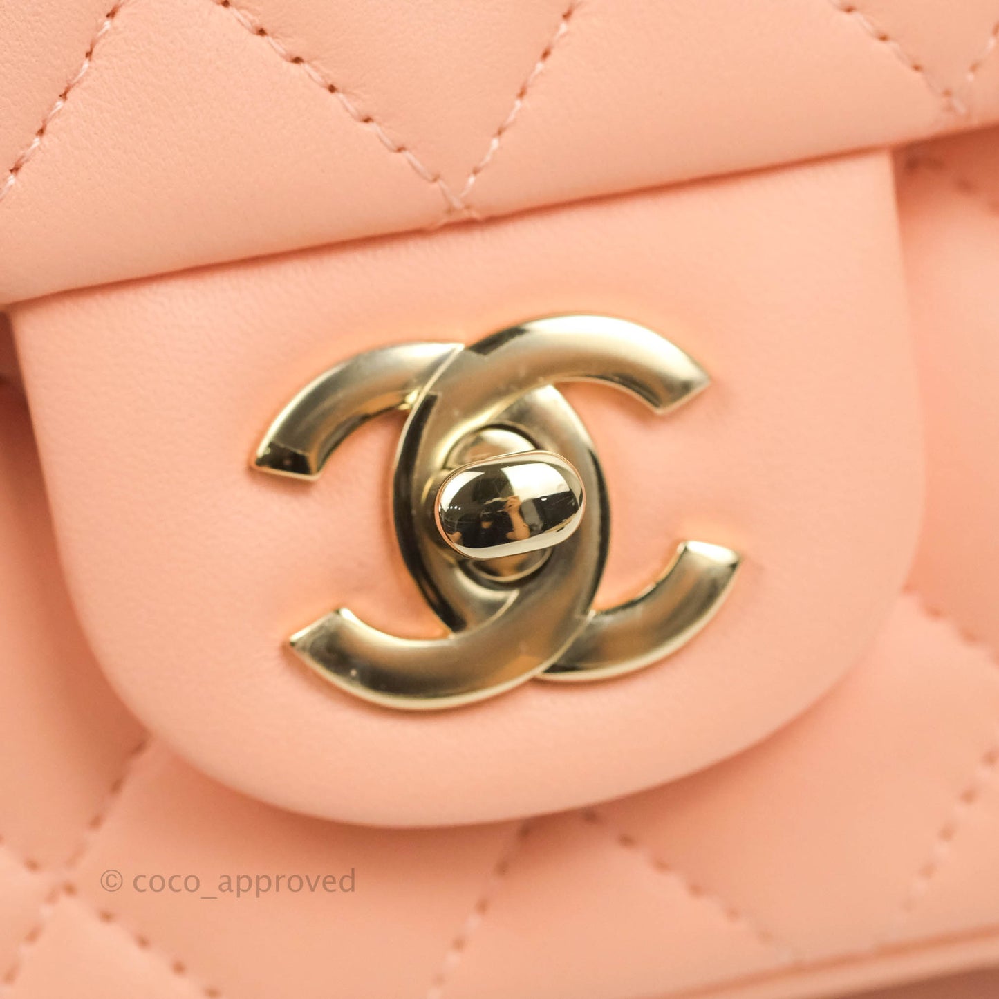 Chanel Quilted Mini Rectangular Flap Orange Clair Lambskin Gold Hardware