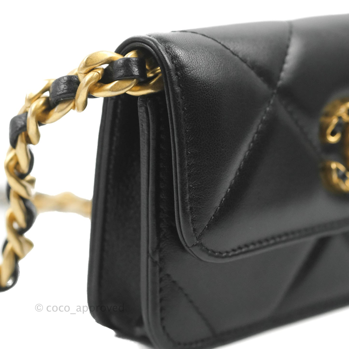 Chanel 19 Mini Clutch with Chain Black Lambskin Mixed Hardware