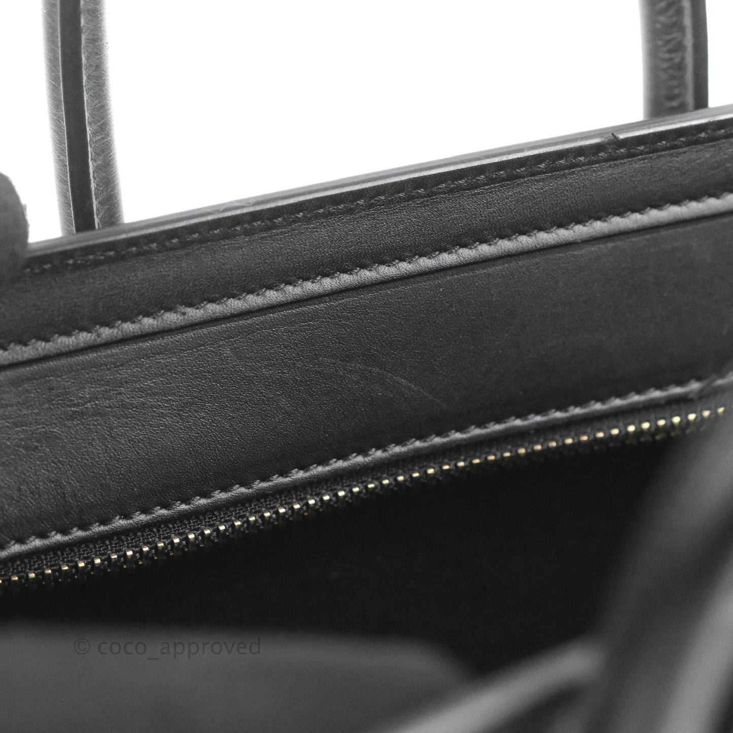Celine Nano Luggage Bag Tricolour Dune/White/Black Grained Calfskin
