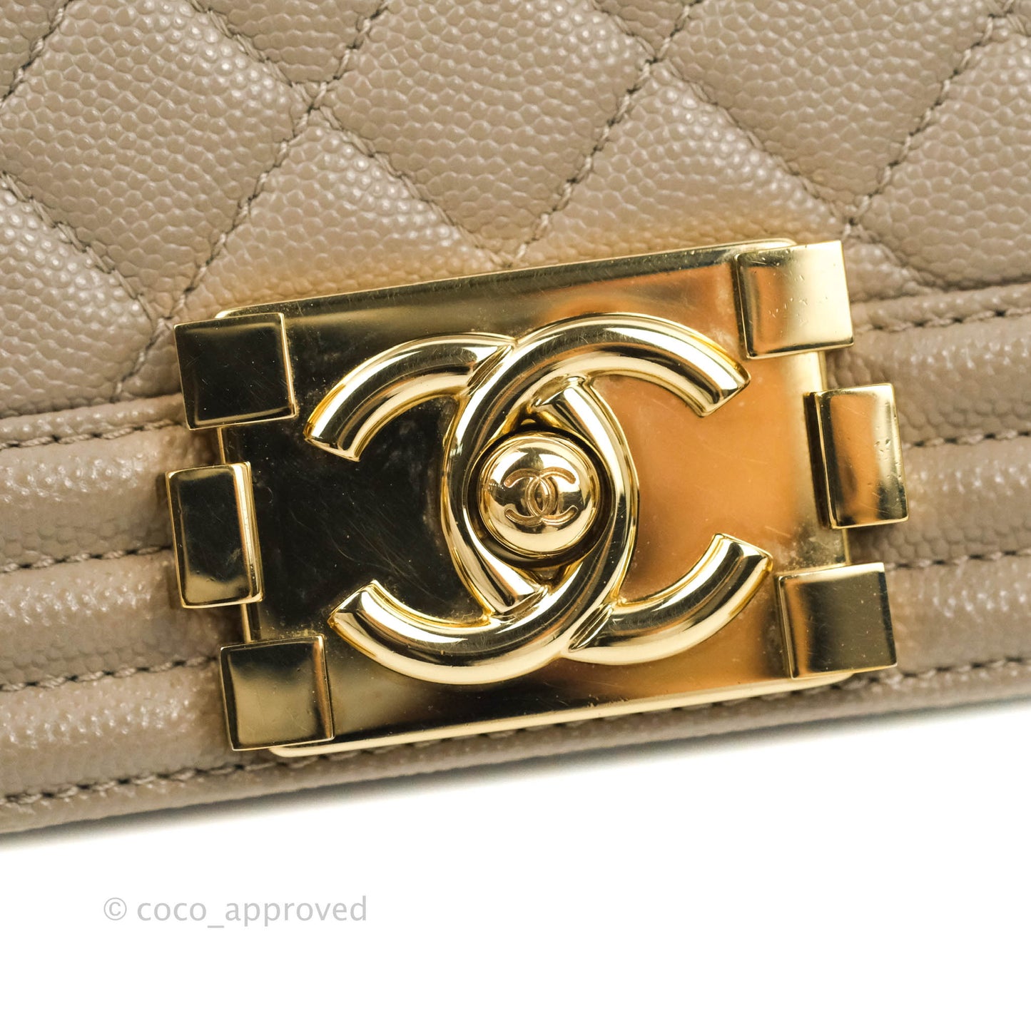 Chanel Quilted Medium Boy Grey Caviar Gold Hardware
