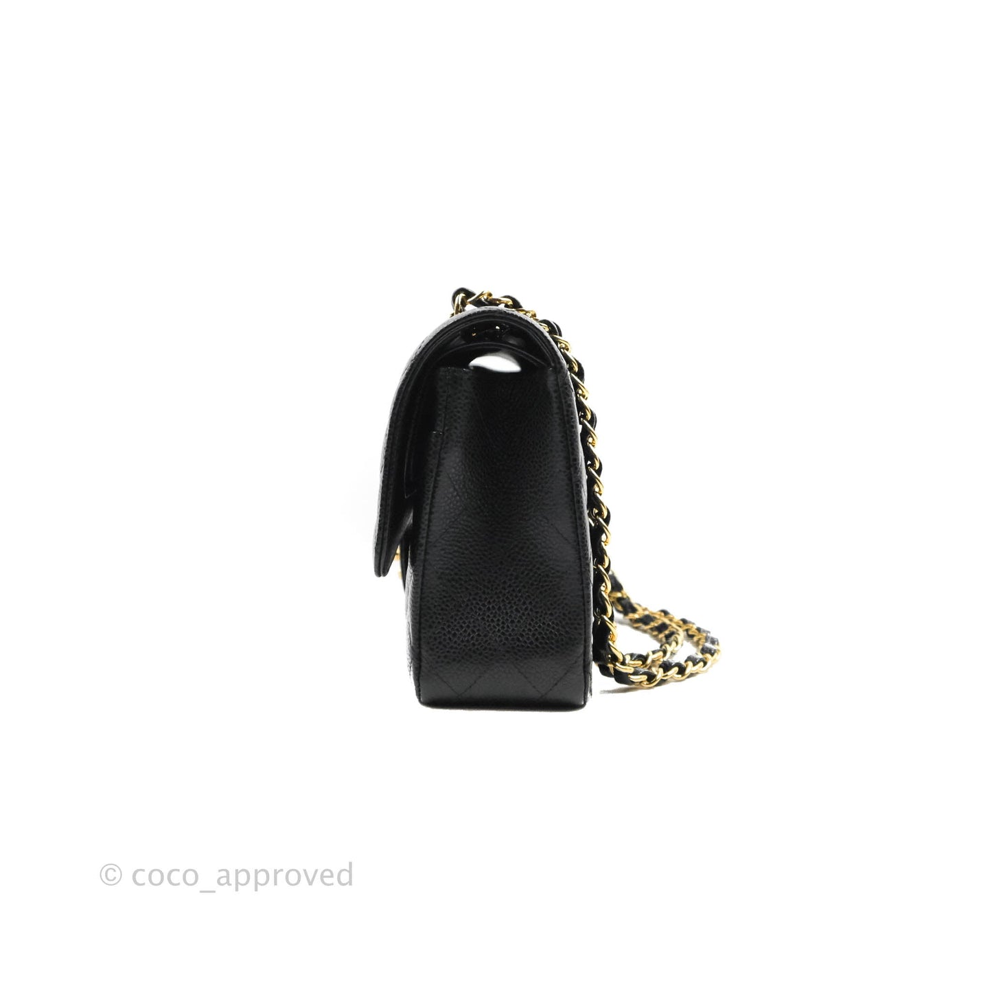 Chanel Classic M/L Medium Double Flap Black Caviar Gold Hardware