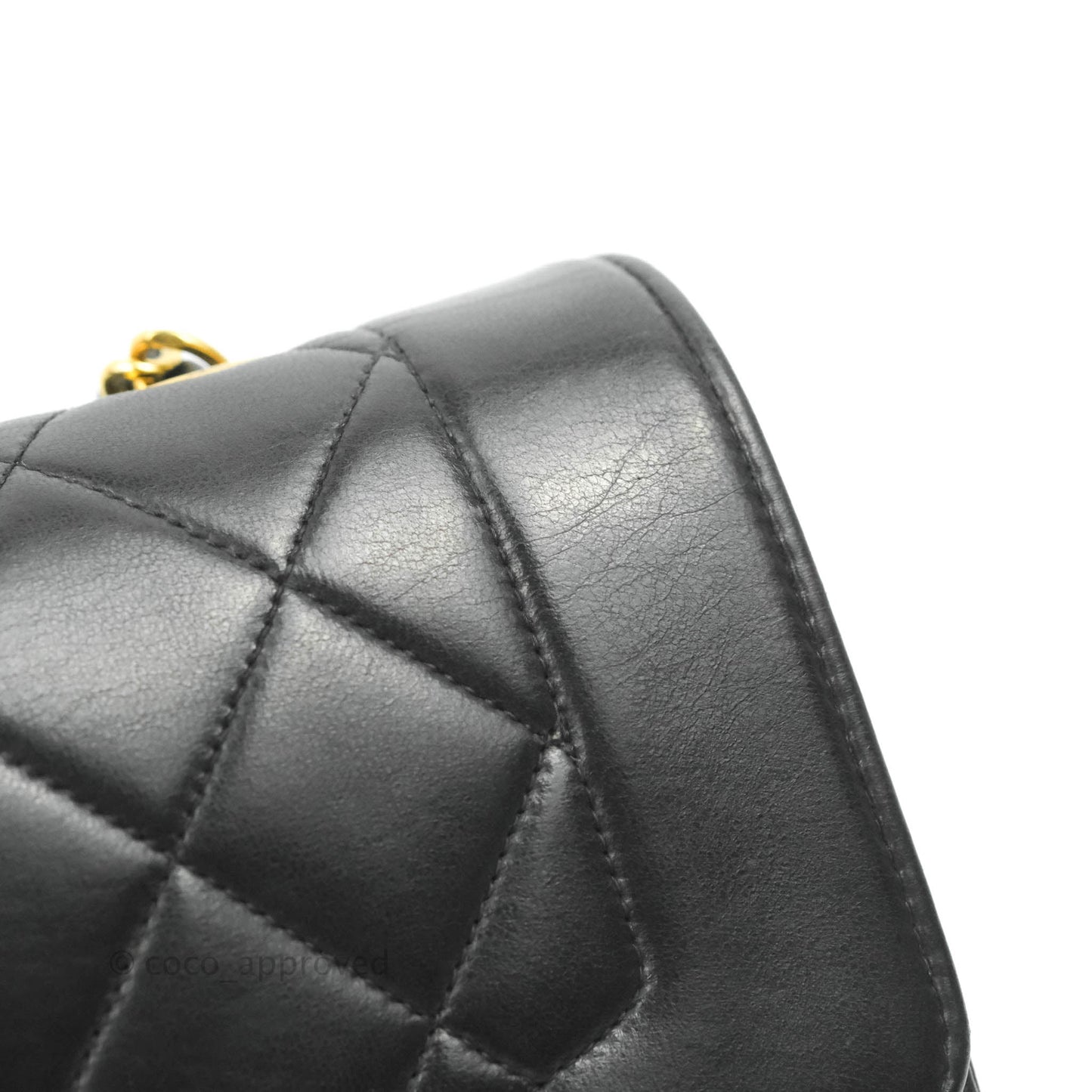 Chanel Black Quilted Lambskin Small Vintage Classic Diana Flap Bag