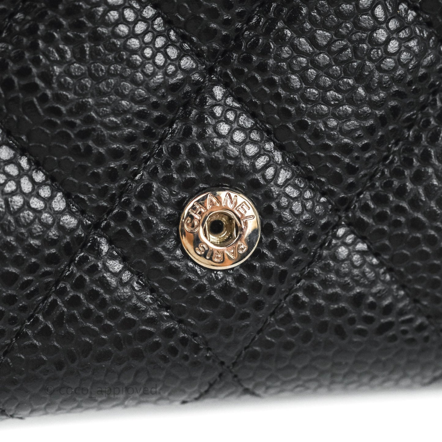 Chanel Quilted Flap Card Holder Black Caviar Silver Hardware