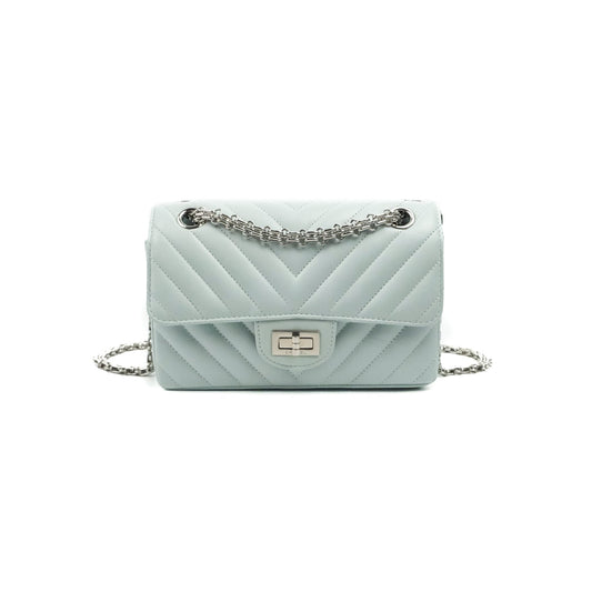 Chanel Mini Reissue 224 Blue Aged Calfskin Silver Hardware