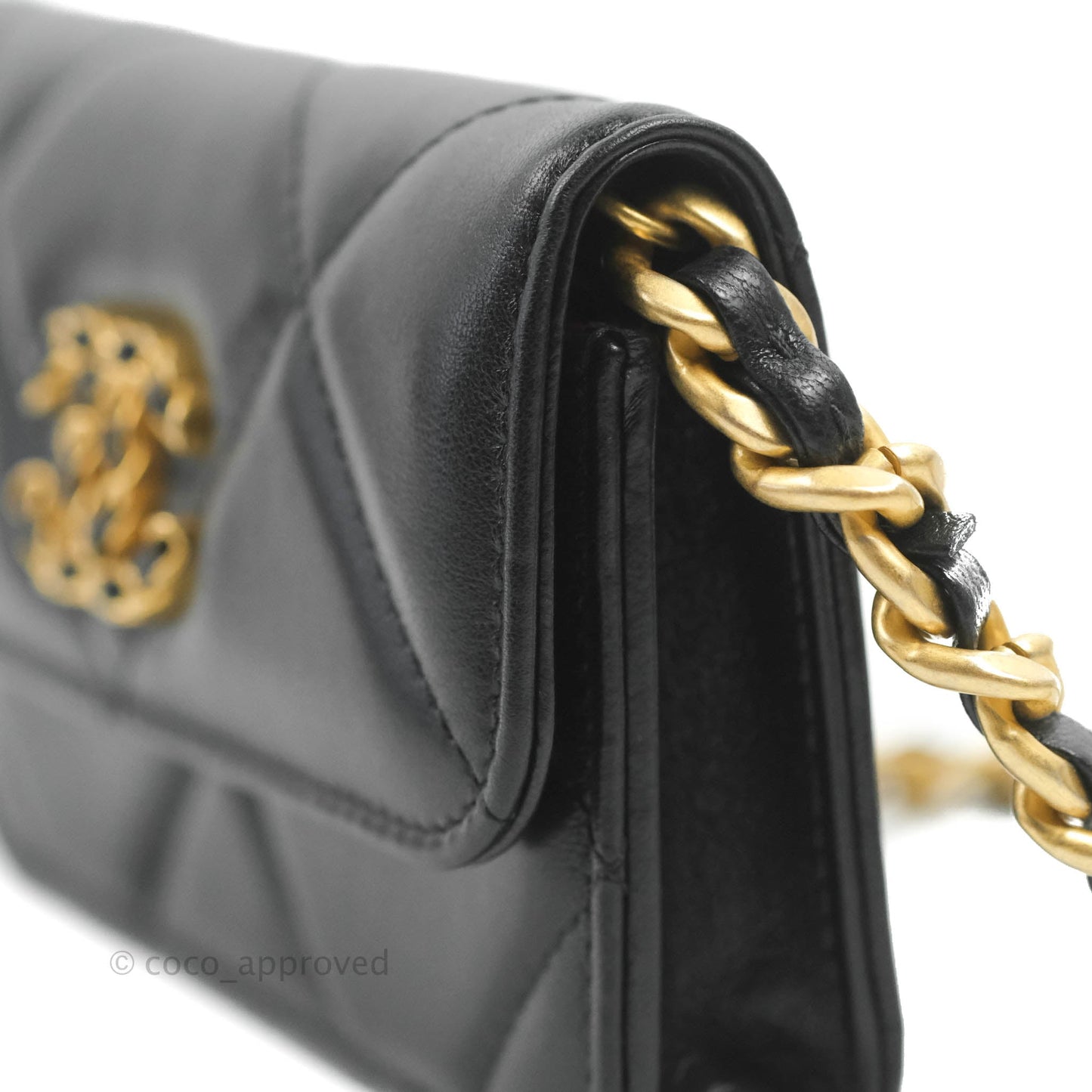 Chanel 19 Mini Clutch with Chain Black Lambskin Mixed Hardware