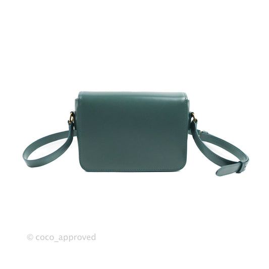 Celine Teen Triomphe Bag Shiny Calfskin Green Smoke