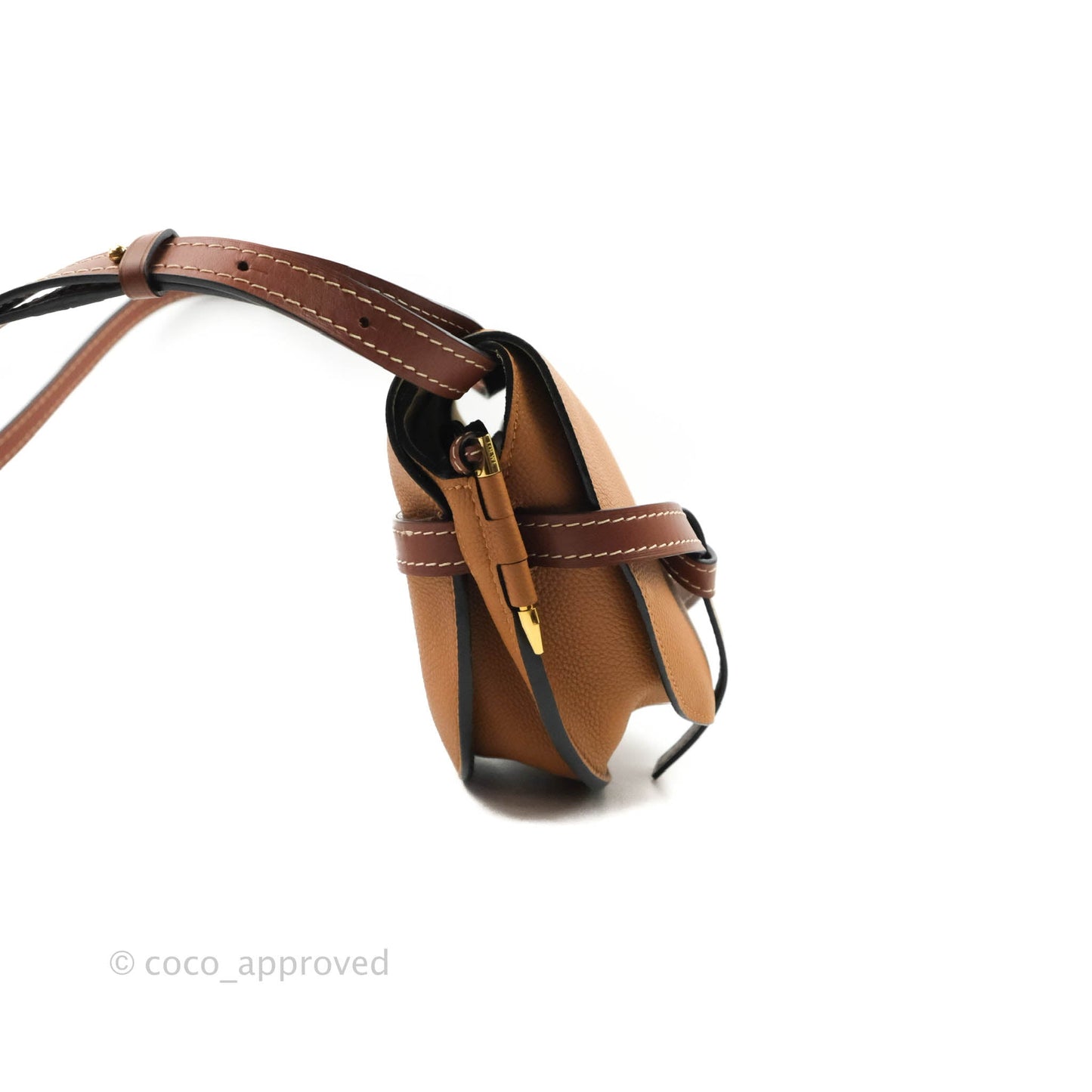 Loewe Small Gate Bag Light Caramel/Pecan Grained Calfskin