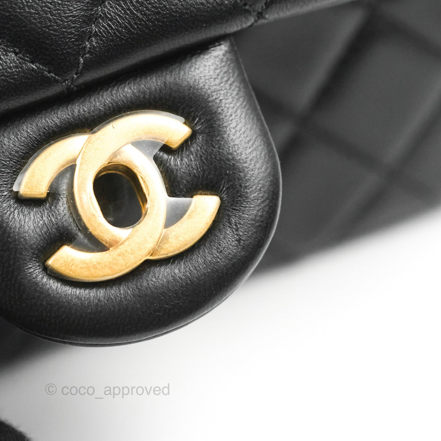 Chanel Mini Rectangular Pearl Crush Quilted Black Lambskin Aged Gold Hardware