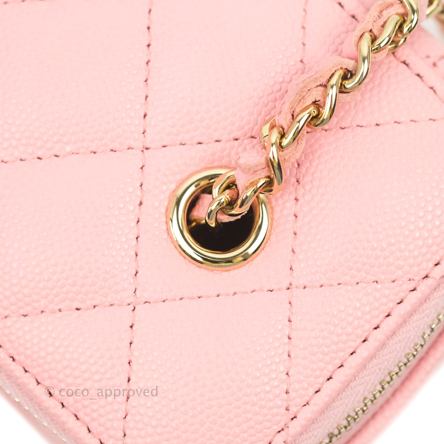 Chanel Classic Vanity with Chain Pink Caviar Gold Hardware
