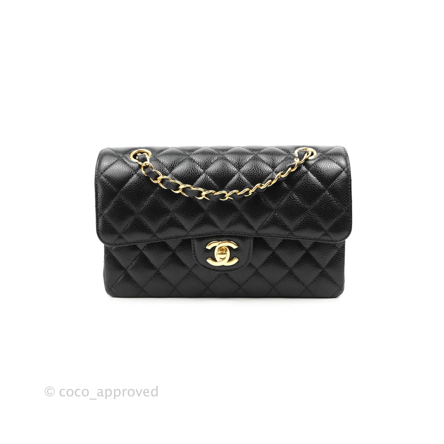 Chanel Classic Small S/M Flap Black Caviar Gold Hardware