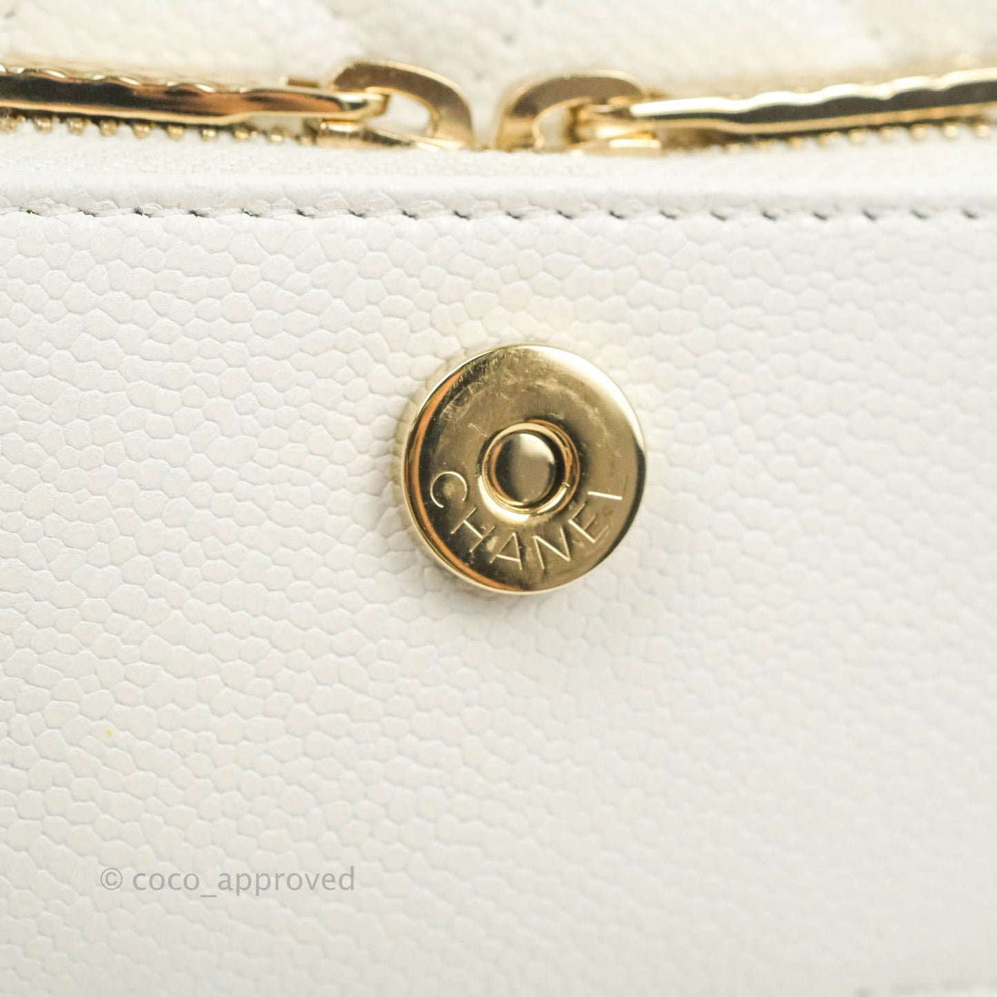 Chanel Business Affinity Clutch With Chain White Caviar Gold Hardware