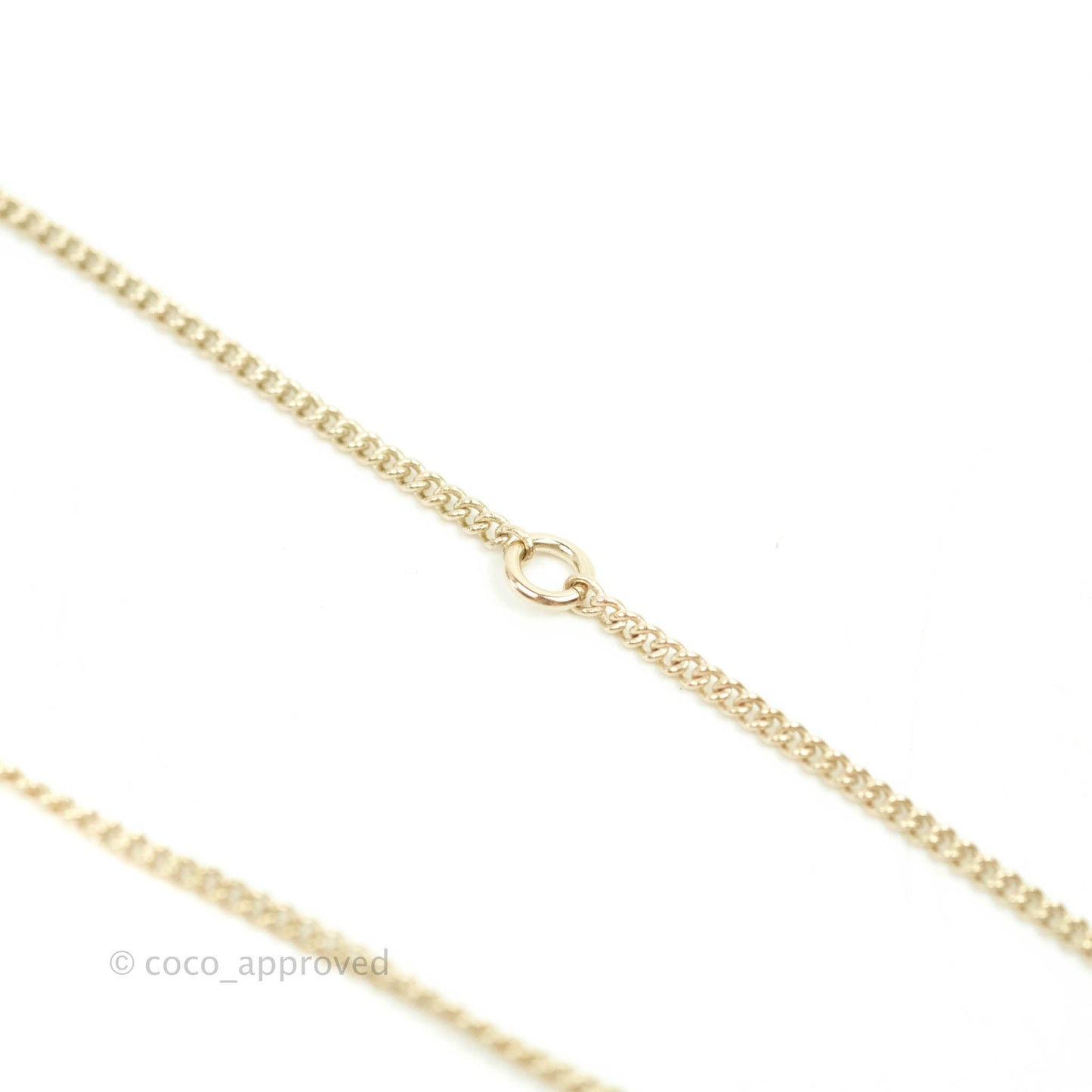 Chanel CC Crystal Pearl Necklace Gold Tone 18B
