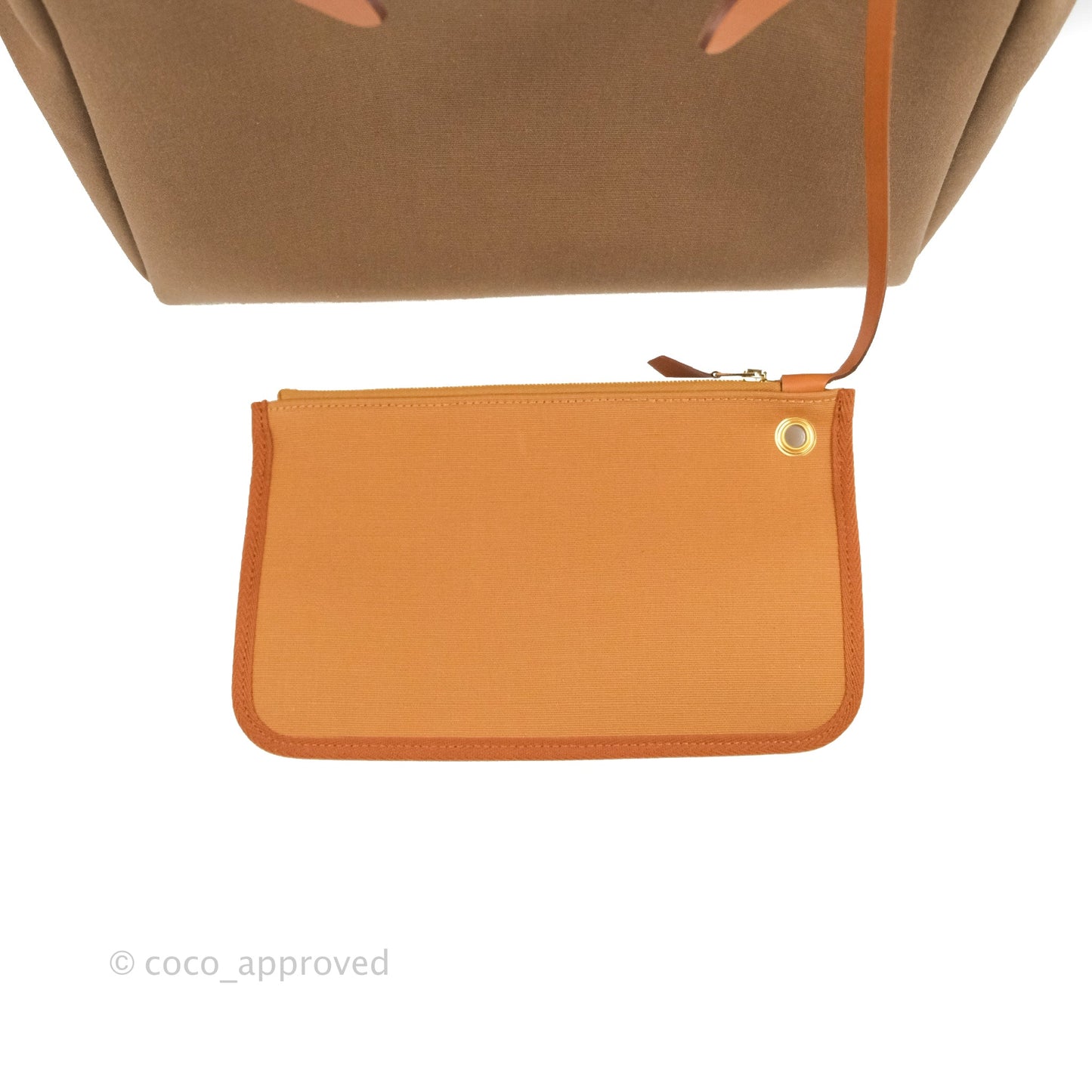 Hermès Retourne Herbag Zip 31 Etoupe-Dune/Fauve Canvas Gold Hardware