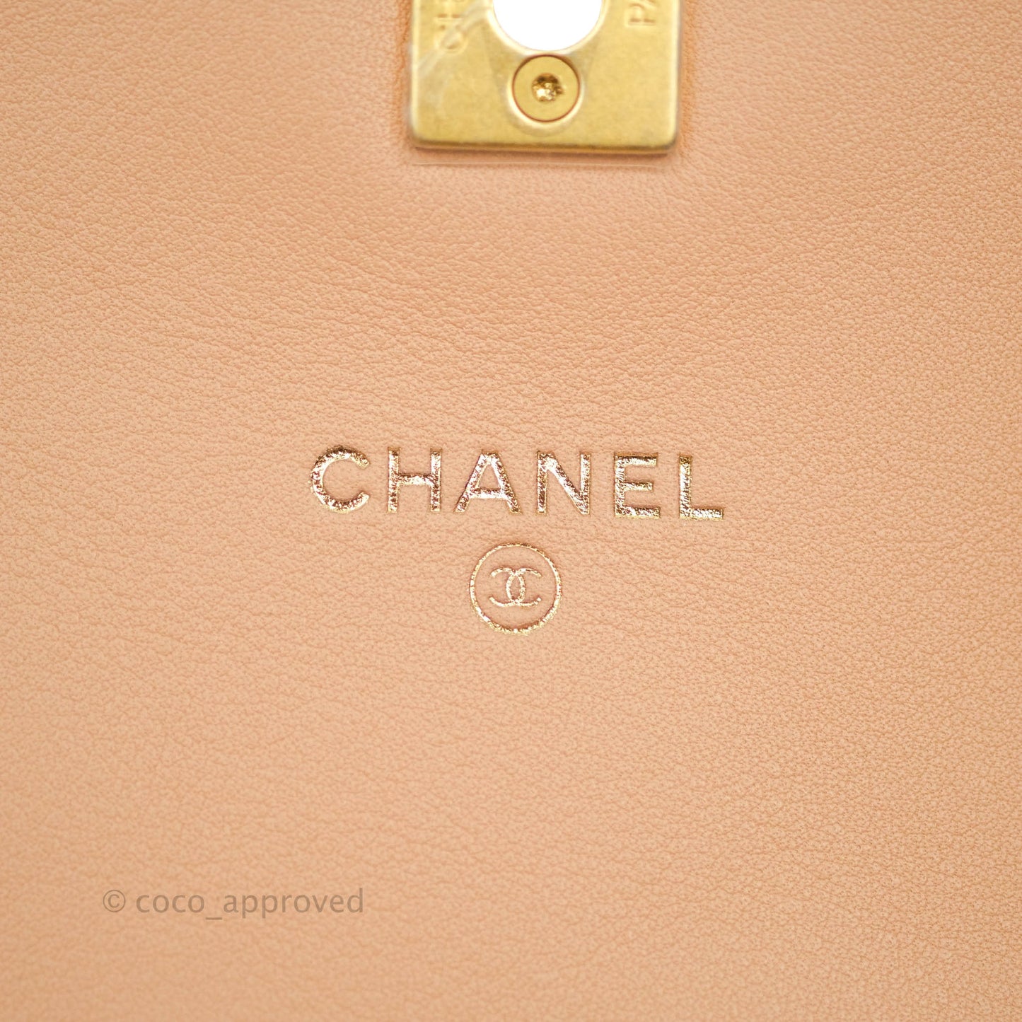 Chanel Clutch with Chain Beige Calfskin Aged Gold Hardware 21B