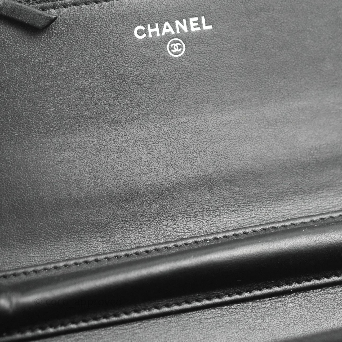 Chanel Quilted Boy Wallet on Chain WOC Black Caviar Ruthenium Hardware