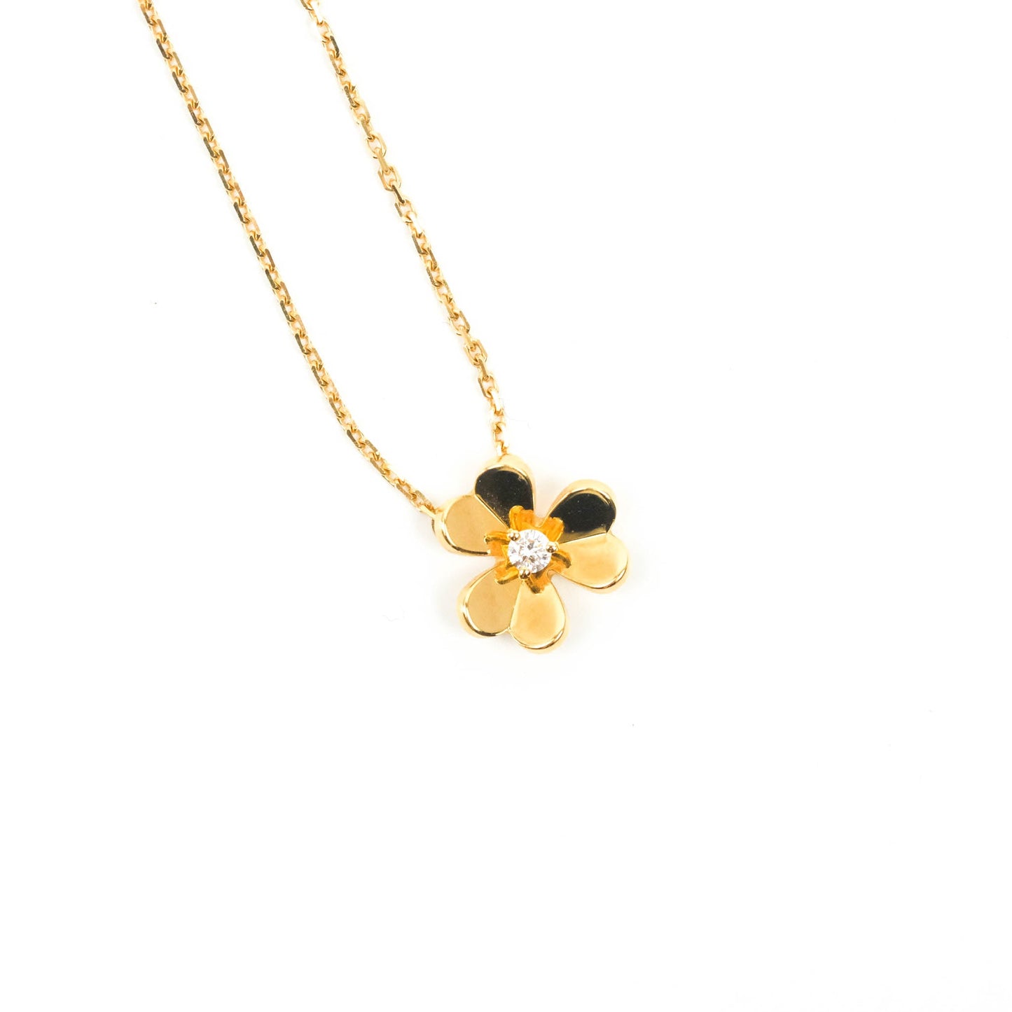 Van Cleef & Arpels Frivole Pendant 18K Yellow Gold Diamond Mini Model
