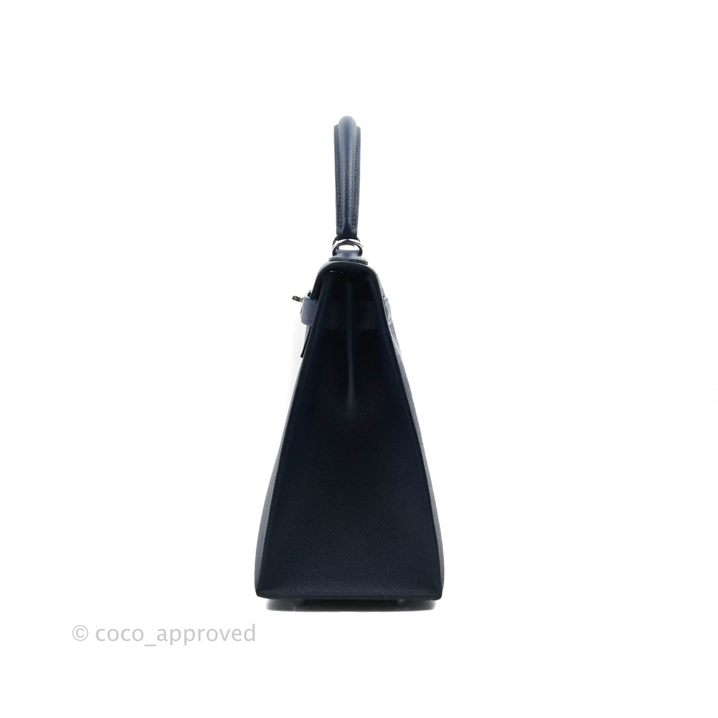 Hermès Kelly 28 Blue Epsom Palladium Hardware "Letter" Collection Limited Edition