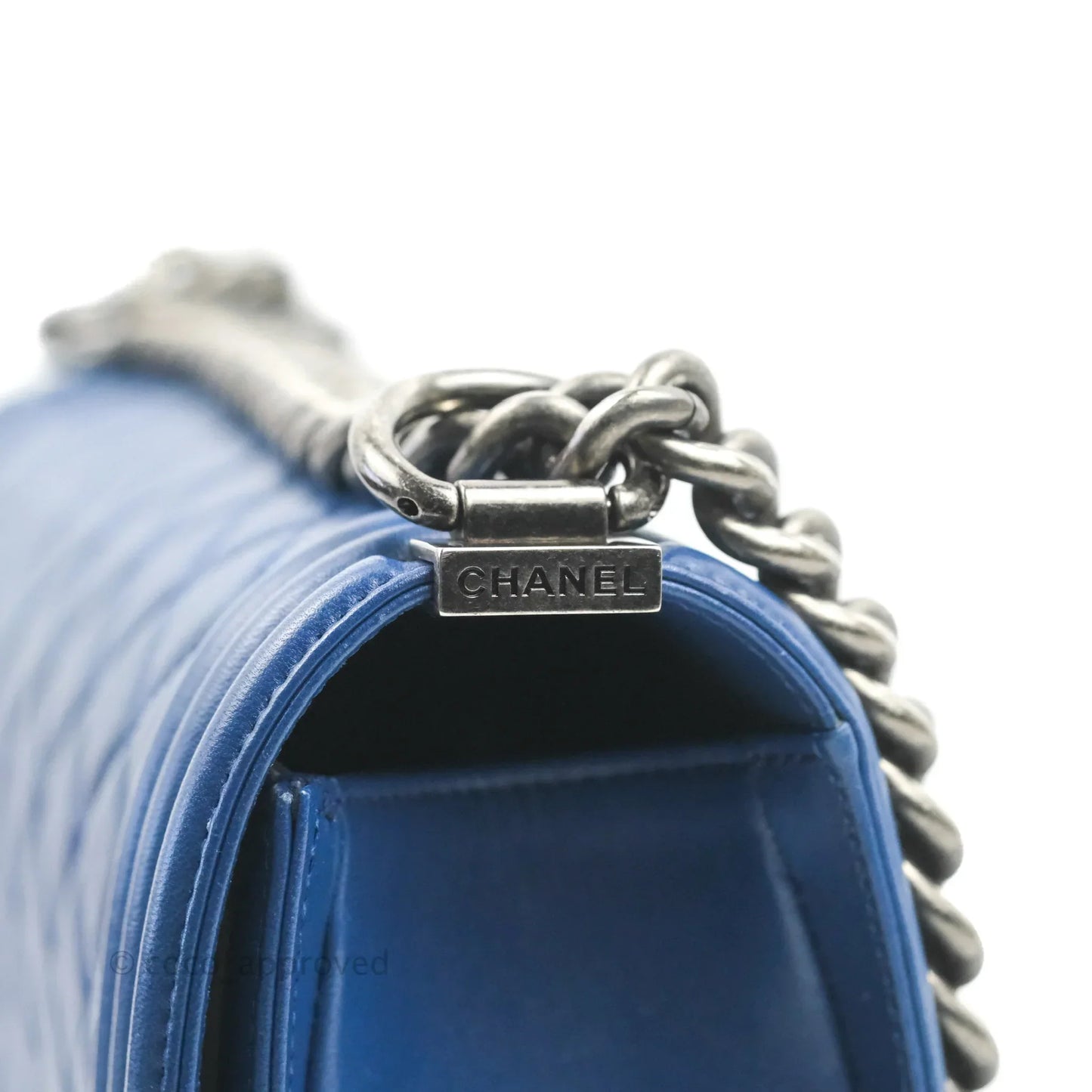 Chanel Quilted Medium Boy Blue Calfskin Ruthenium Hardware