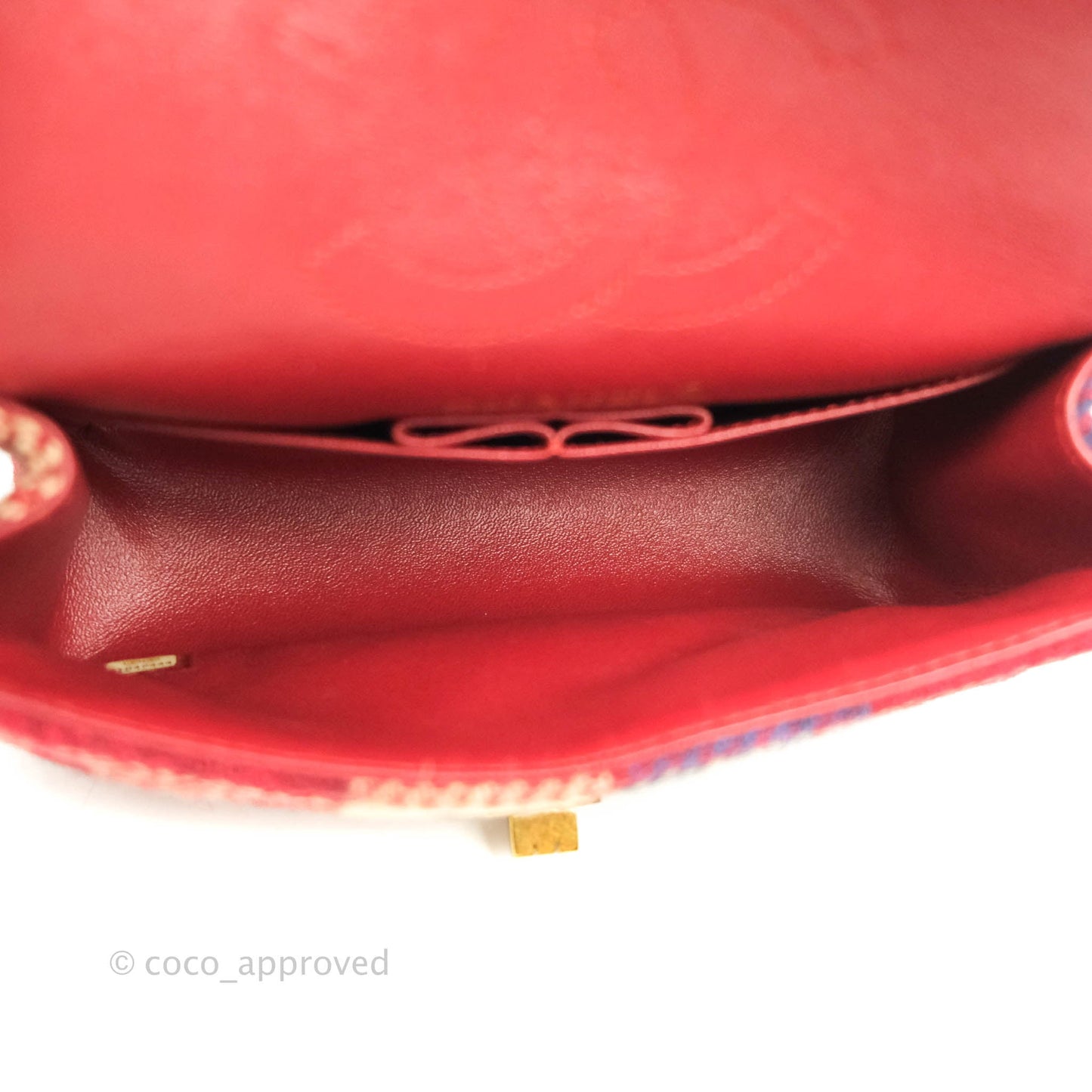 Chanel Mini Reissue 224 Wool Checked Aged Gold Hardware