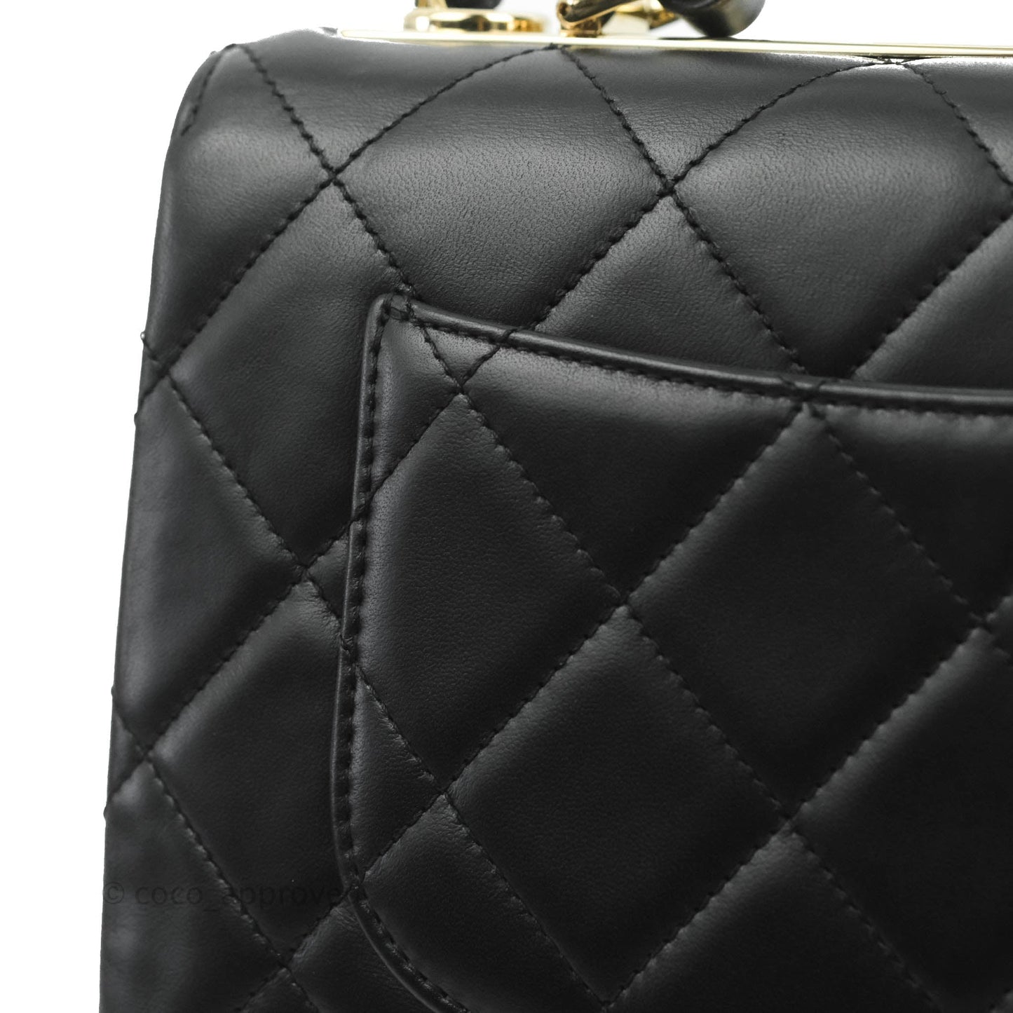 Chanel Small Trendy CC Black Lambskin Gold Hardware