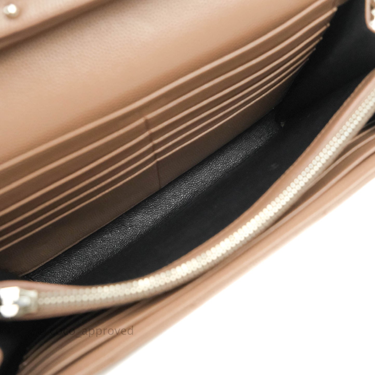 Saint Laurent Wallet on Chain Brown Grained Leather Silver Hardware