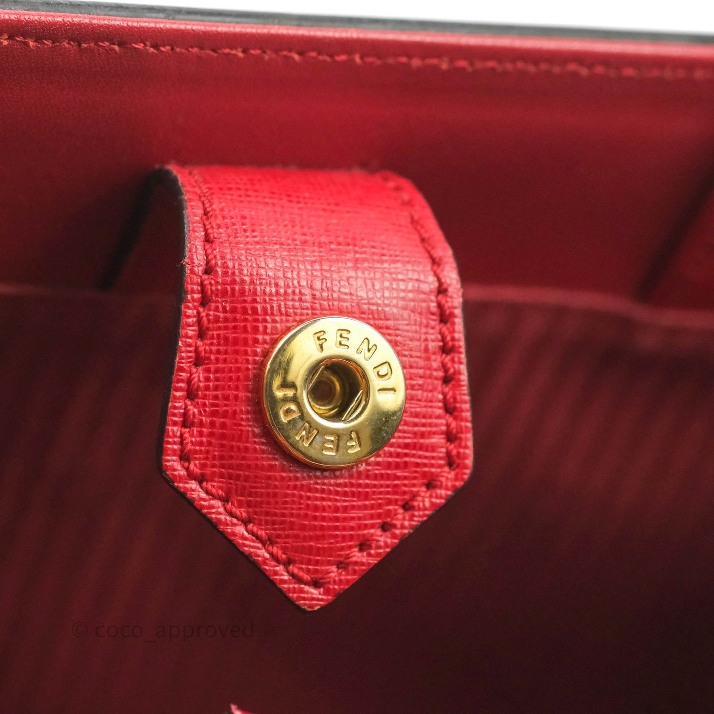 Fendi 2 Jours Red Bag Gold Hardware