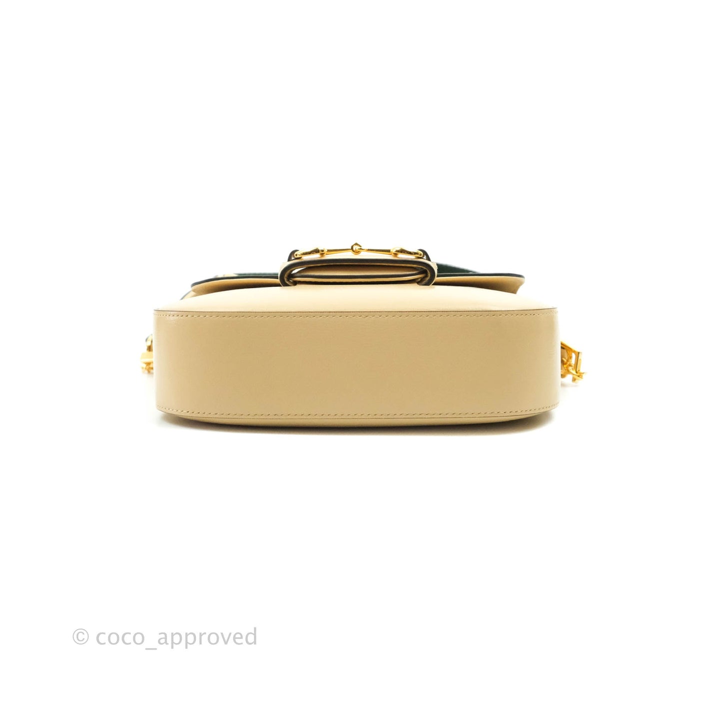Gucci 1955 Horsebit Mini Shoulder Bag Beige Calfskin Gold Hardware