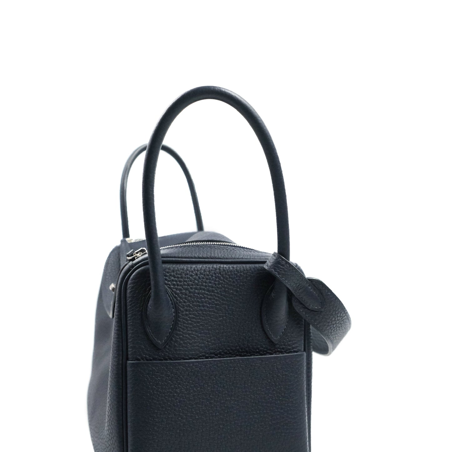 Hermès Lindy 26 Bleu Nuit Clemence Silver Hardware