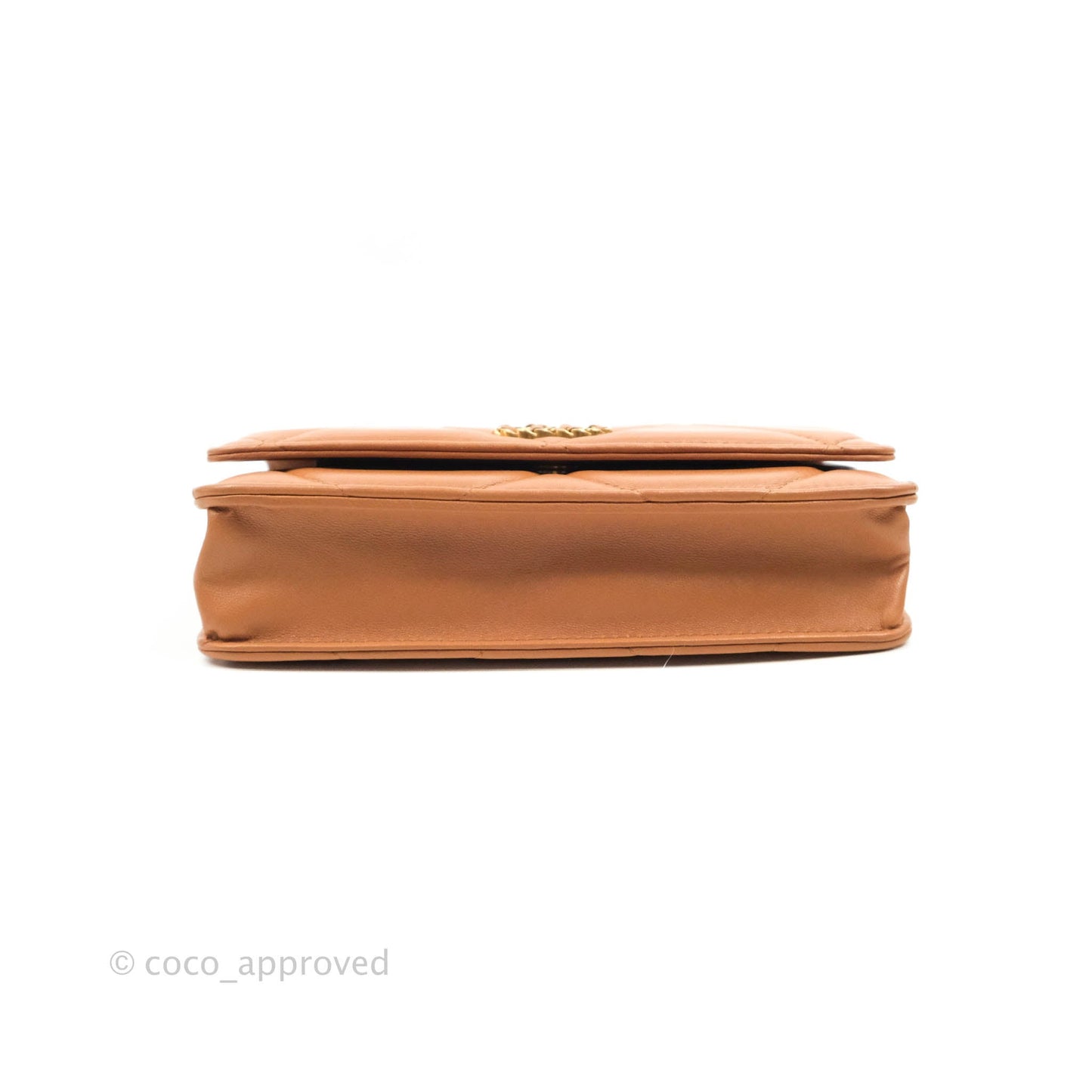 Chanel 19 Wallet on Chain WOC Dark Beige Caramel Lambskin Mixed Hardware 21K